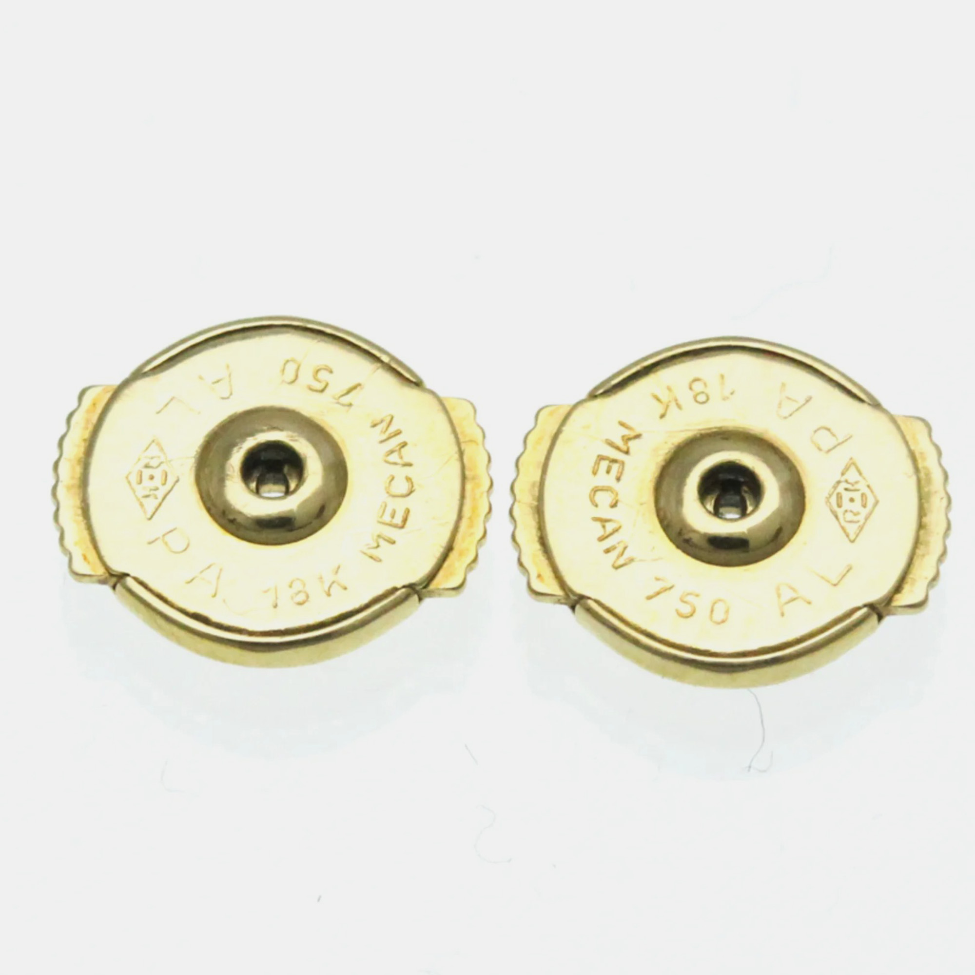 Van Cleef & Arpels 18K Yellow Gold Pure Alhambra Stud Earrings 
