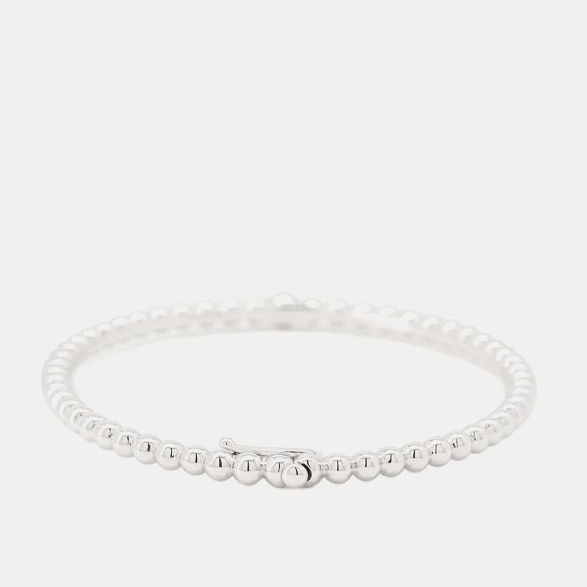 Van Cleef & Arpels 18K White Gold Perlee Gold Pearl Bracelet Medium 