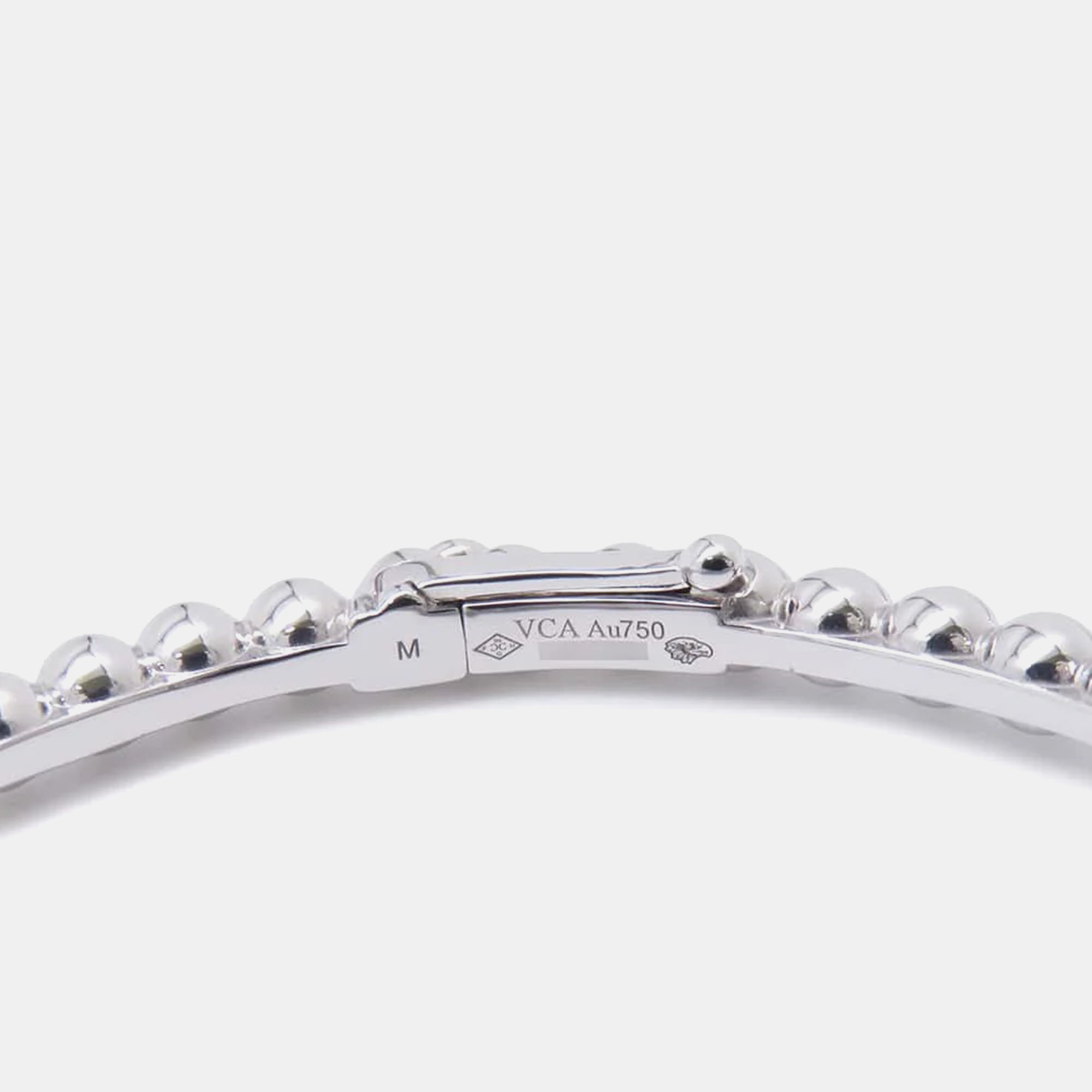 Van Cleef & Arpels 18K White Gold Perlee Gold Pearl Bracelet Medium 
