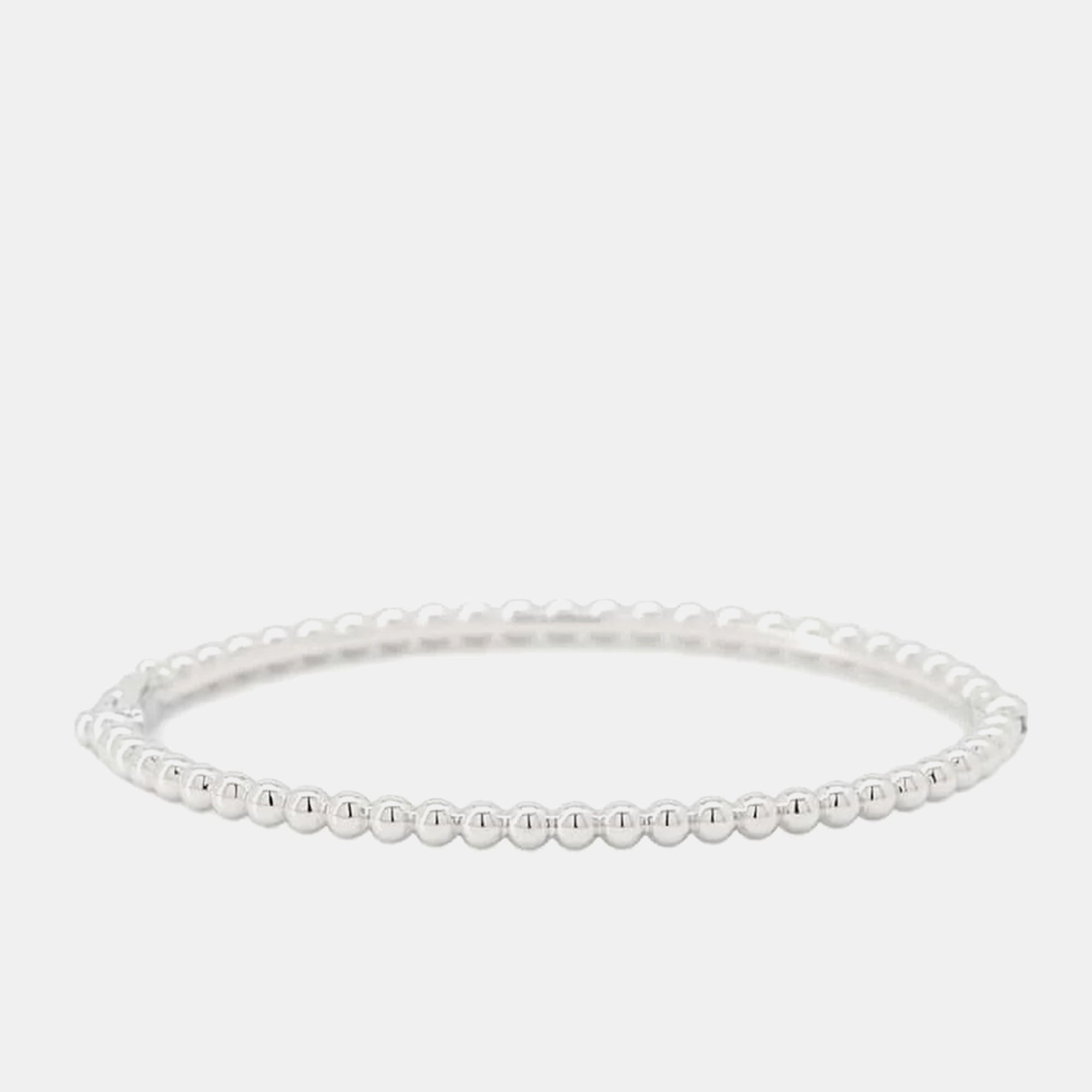 Van Cleef & Arpels 18K White Gold Perlee Gold Pearl Bracelet Medium 