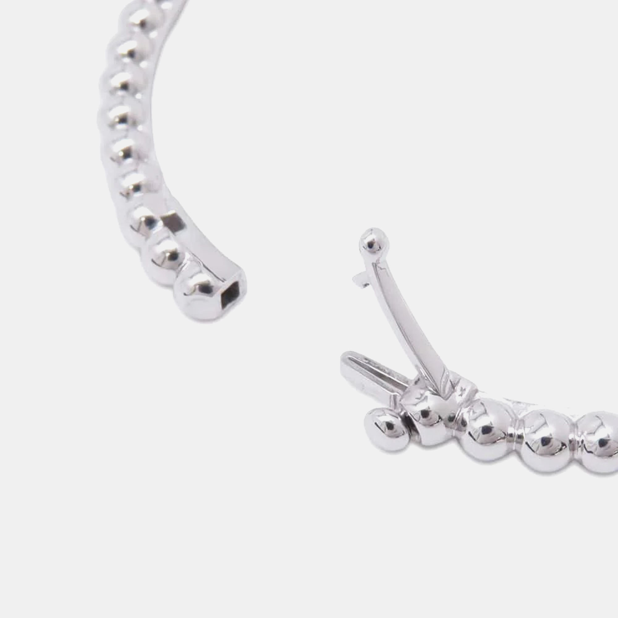 Van Cleef & Arpels 18K White Gold Perlee Gold Pearl Bracelet Medium 