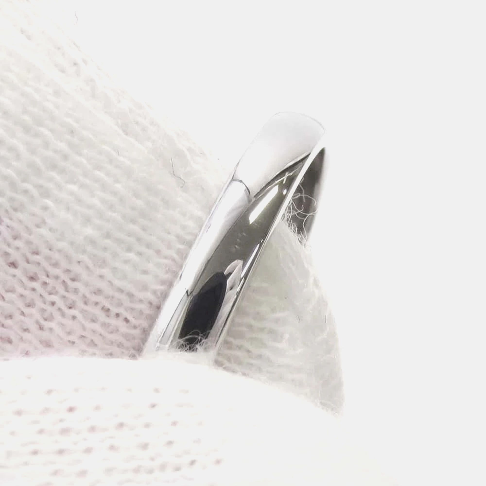 Van Cleef & Arpels 18K White Gold Vintage Alhambra Ring EU 49 