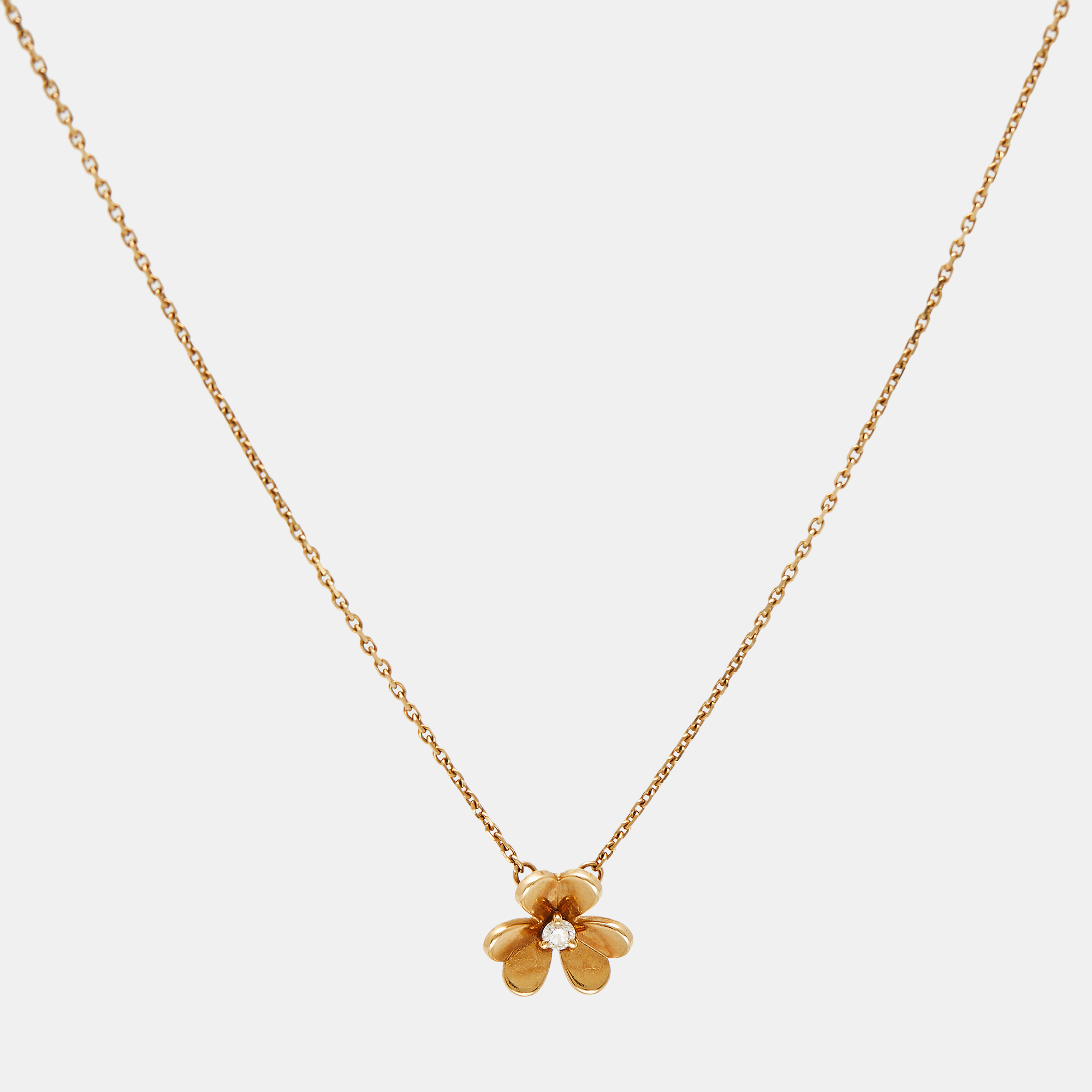 

Van Cleef & Arpels Frivole Diamond 18k Yellow Gold Mini Model Necklace