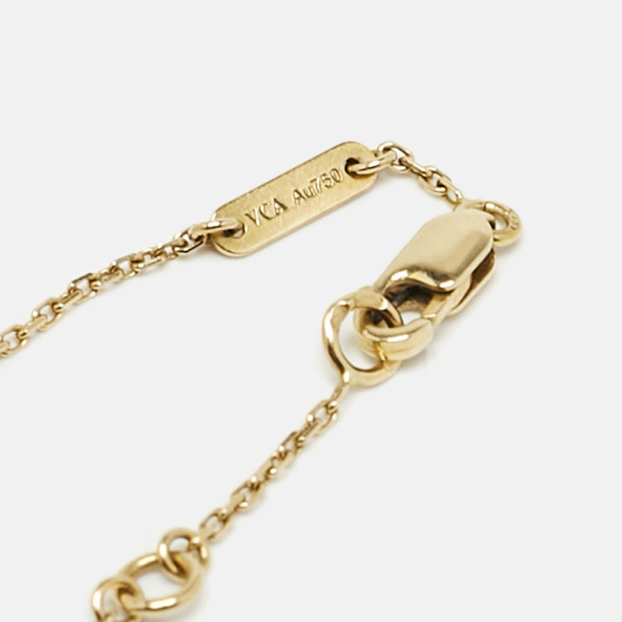 Van Cleef & Arpels Sweet Alhambra  Mother of Pearl Yellow Gold Bracelet 