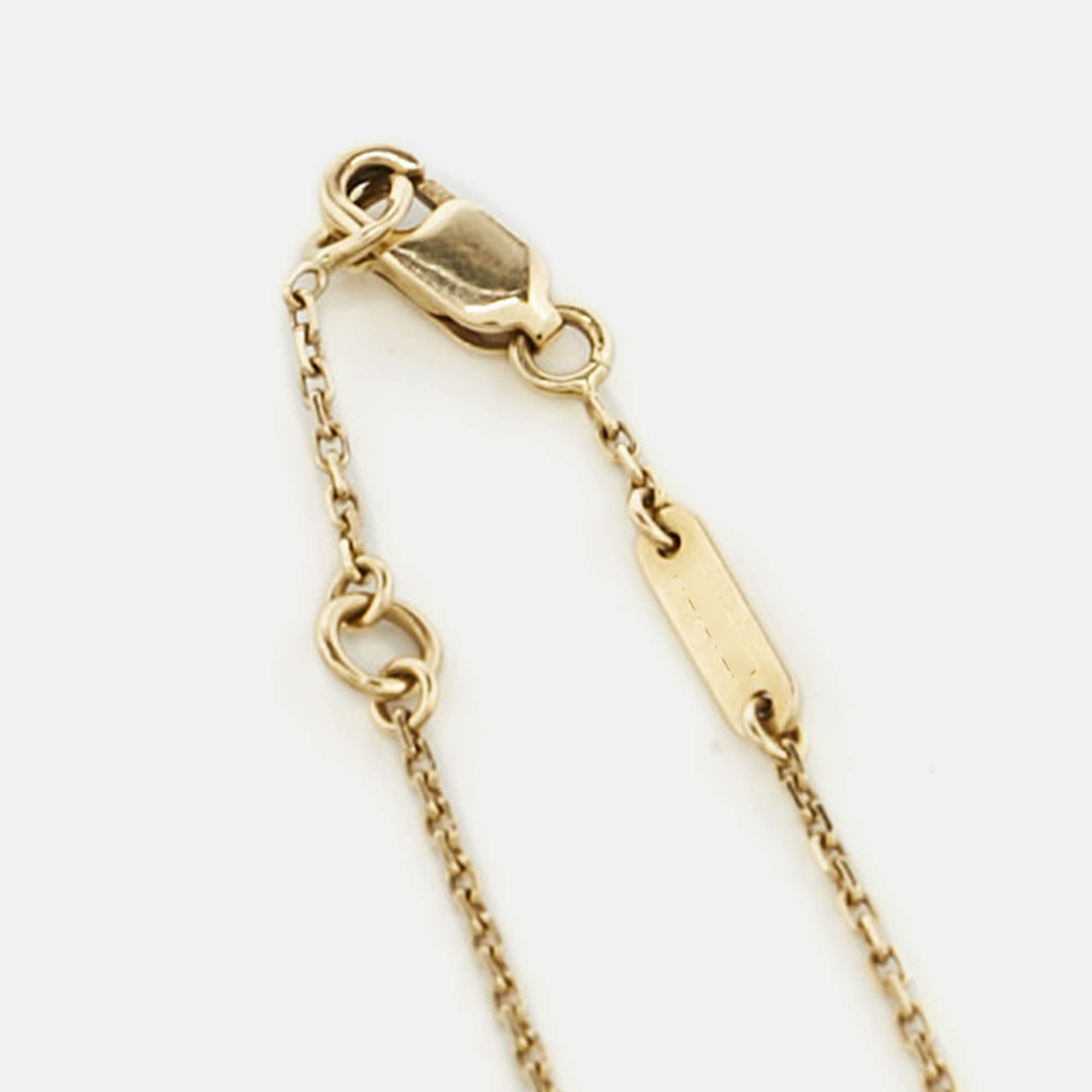 Van Cleef & Arpels Sweet Alhambra  Mother of Pearl Yellow Gold Bracelet 
