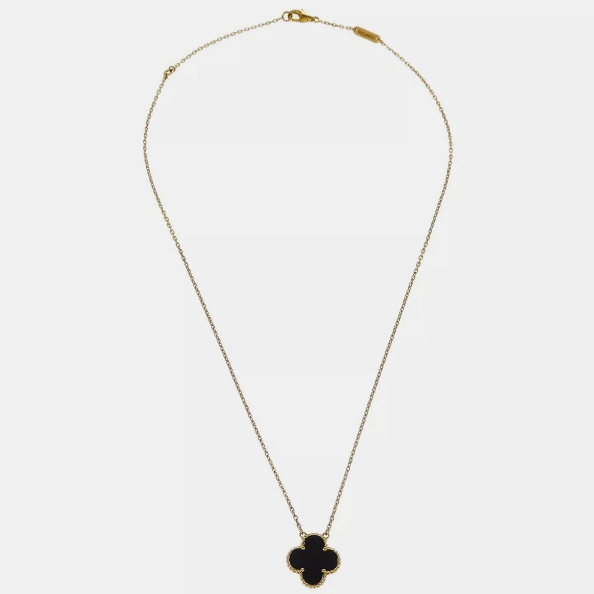 Van Cleef & Arpels 18K Yellow Gold Vintage Alhambra Pendant Necklace 