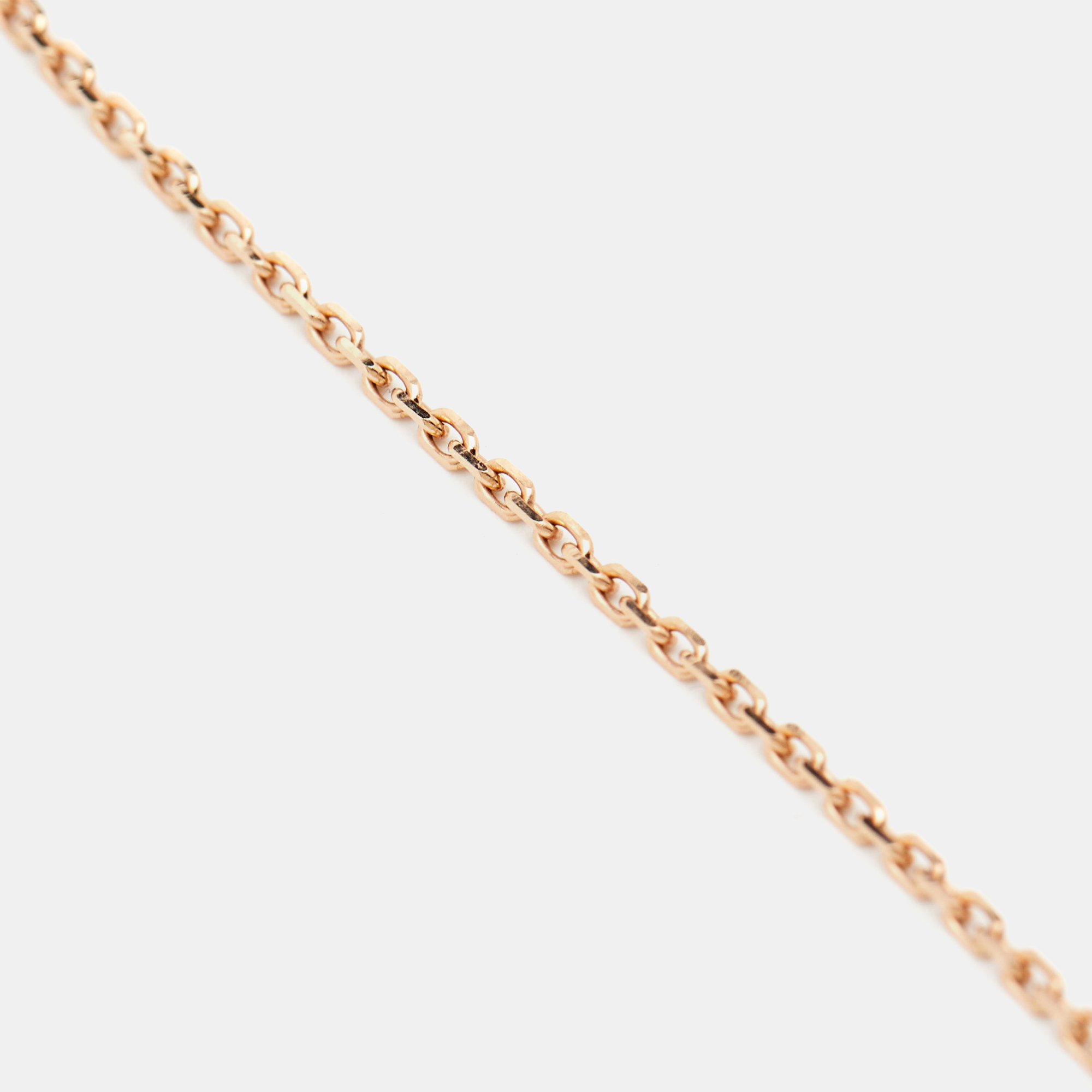 Van Cleef & Arpels Vintage Alhambra Diamond 18K Rose Gold Pendant Necklace 