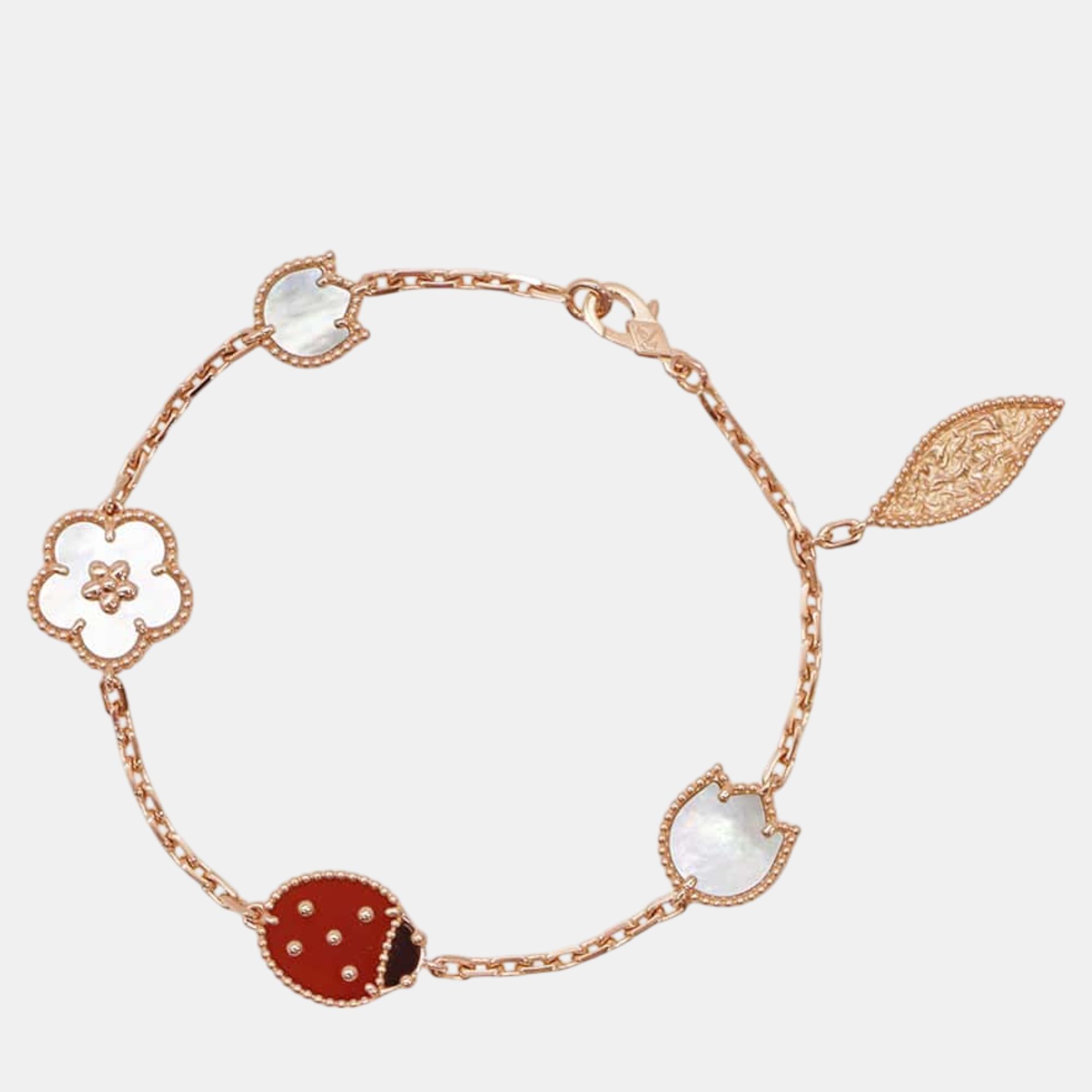 

Van Cleef & Arpels 18K Pink Gold Lucky 5 Motifs Spring Bracelet