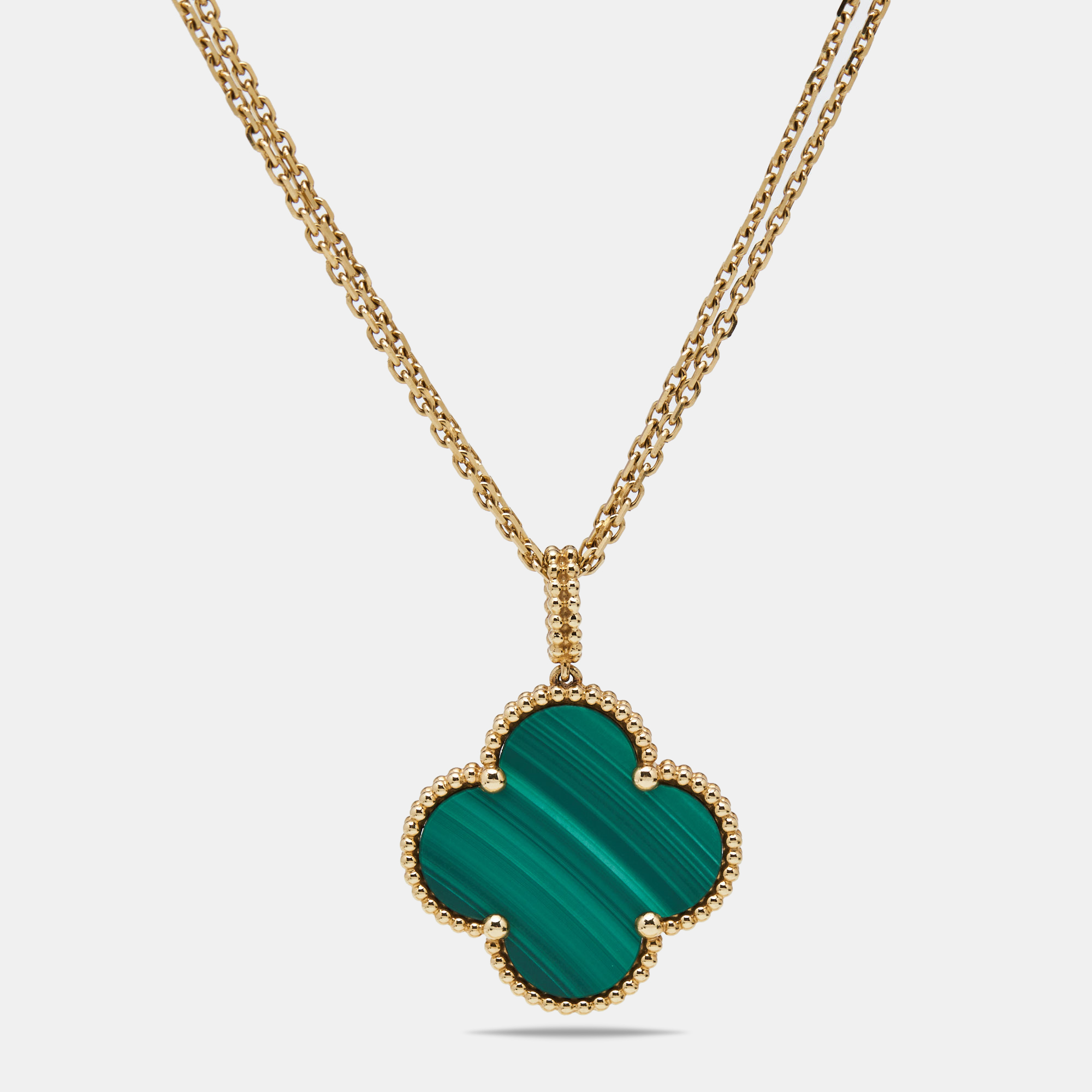 

Van Cleef & Arpels Magic Alhambra Malachite 18k Yellow Gold Long Necklace