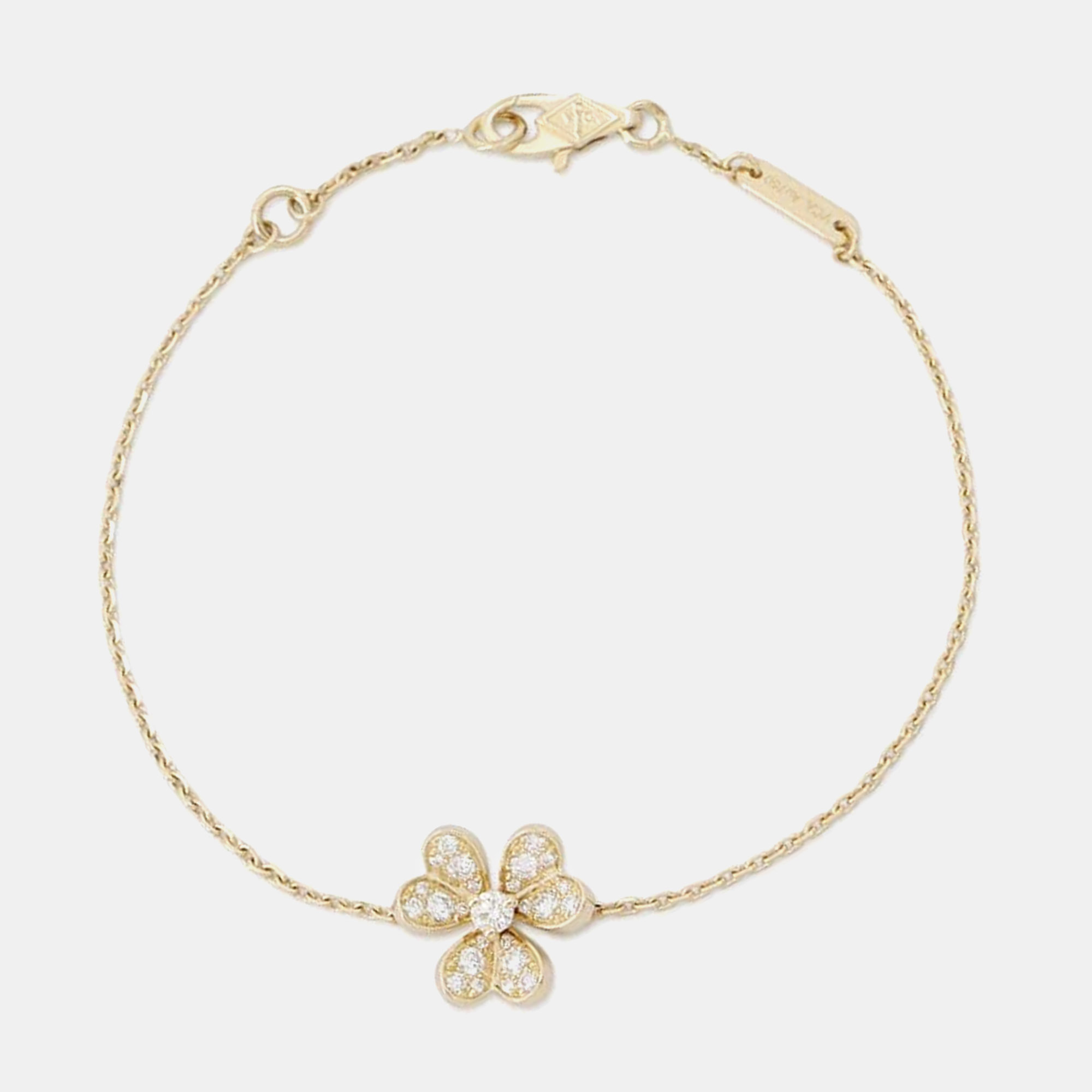 

Van Cleef & Arpels 18K Yellow Gold and Diamond Frivole Mini Bracelet