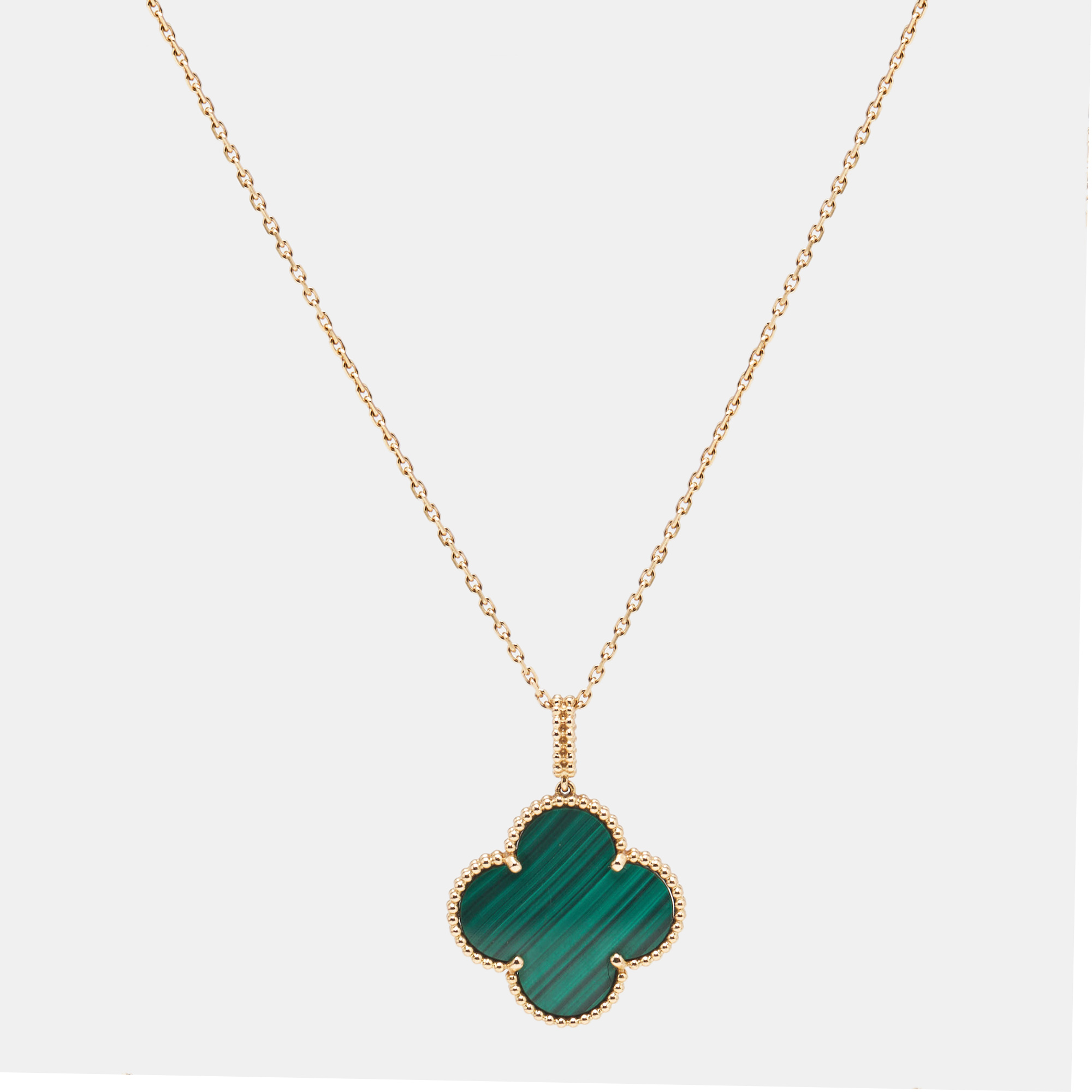 

Van Cleef & Arpels Magic Alhambra Malachite 18k Yellow Gold Long Necklace
