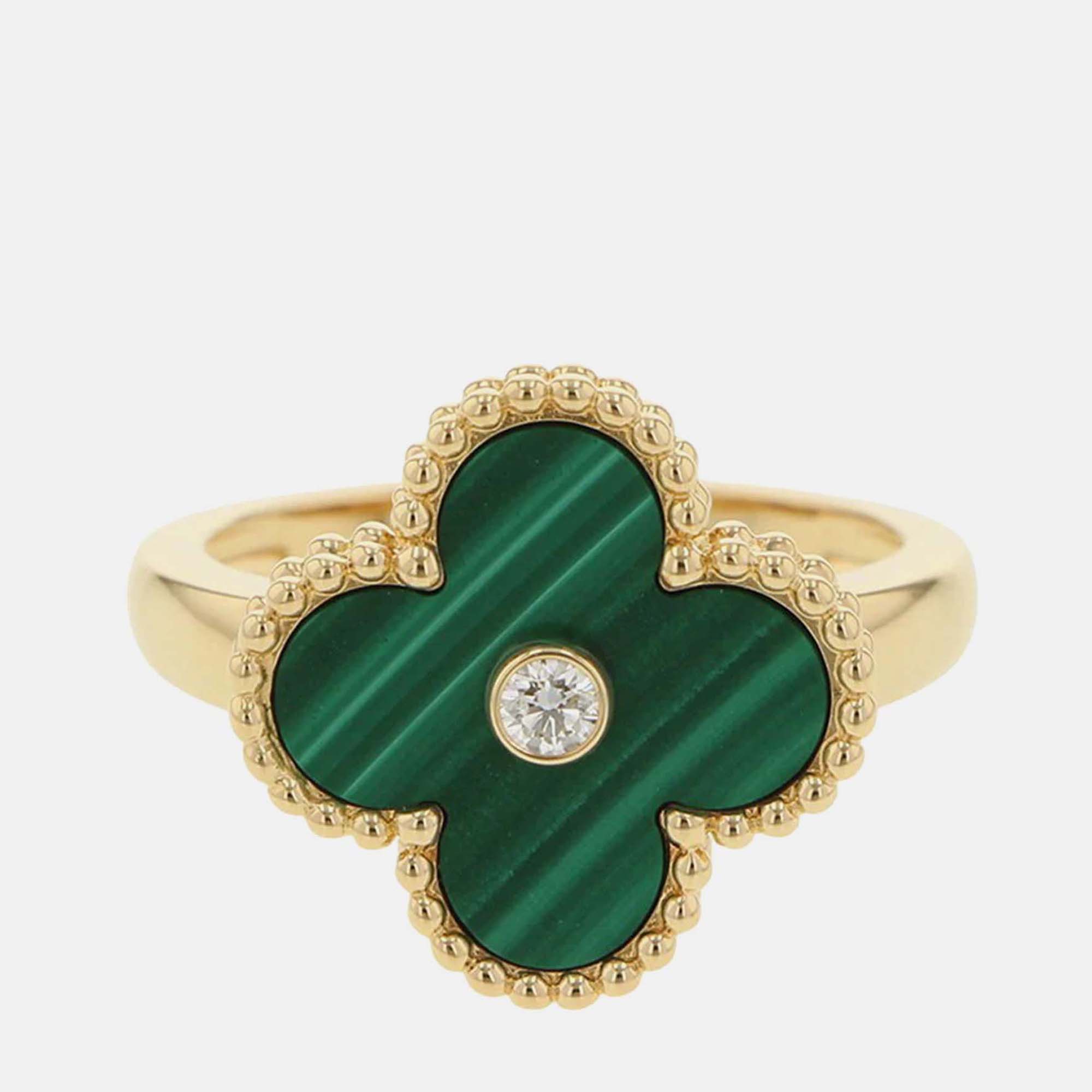 

Van Cleef & Arpels Vintage Alhambra 18K Yellow Gold, Diamond Ring EU 51