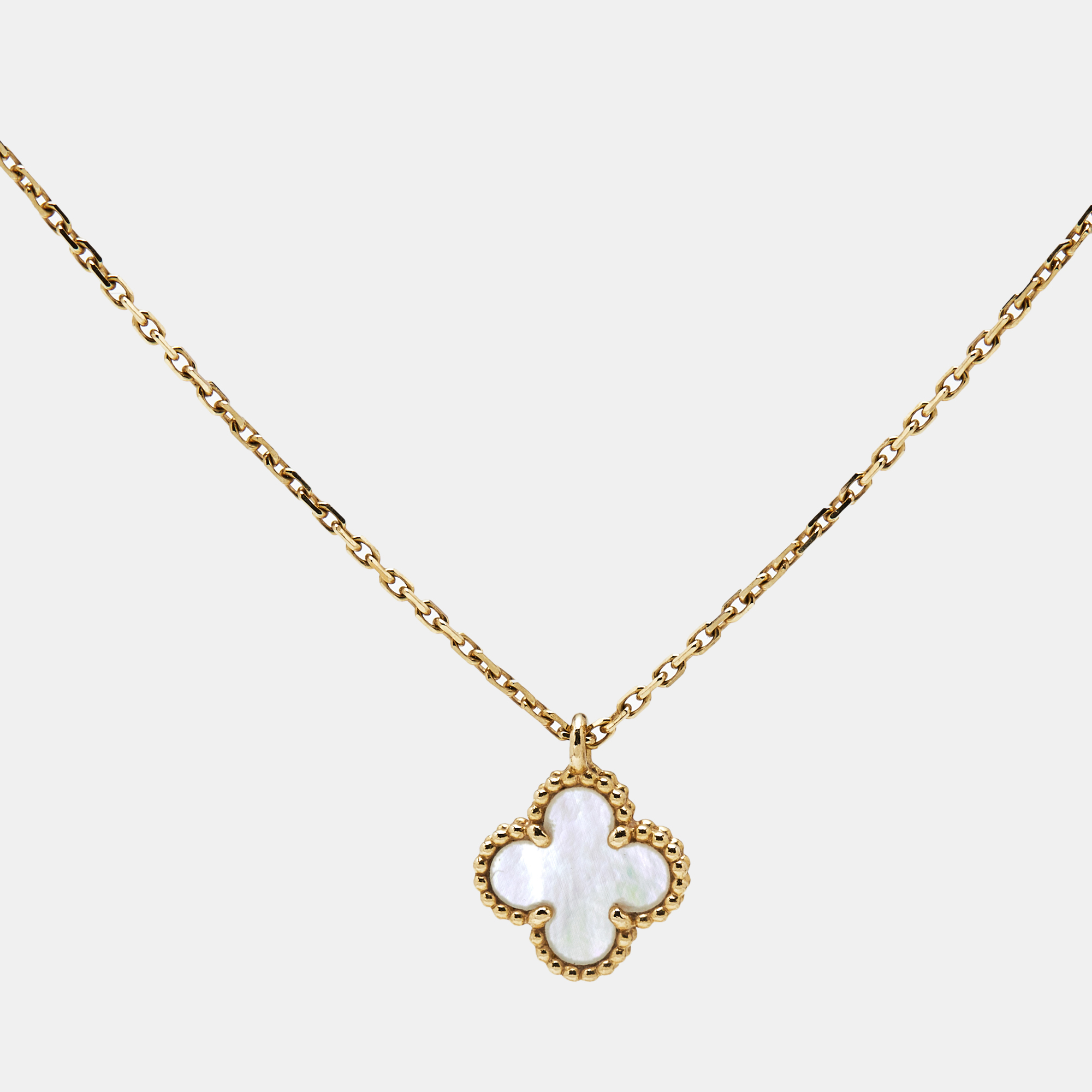 

Van Cleef & Arpels Sweet Alhambra Mother of Pearl 18k Yellow Gold Pendant Necklace