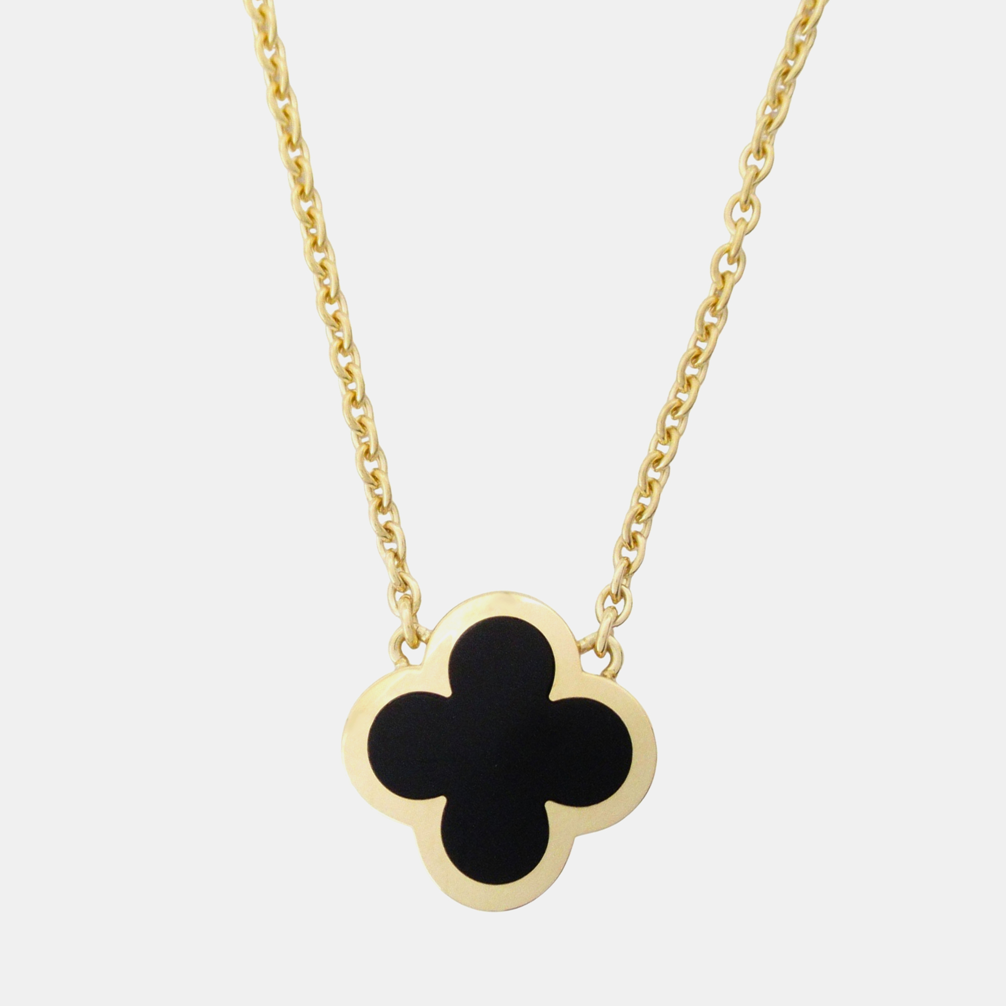 

Van Cleef & Arpels Pure Alhambra Onyx 18K Yellow Gold Necklace