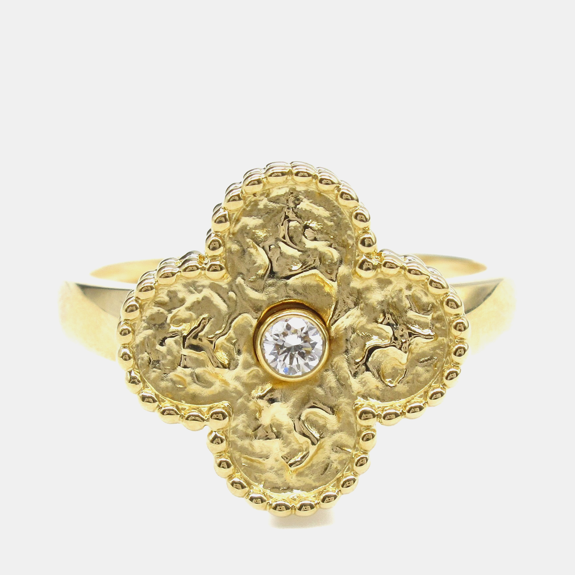 

Van Cleef & Arpels Vintage Alhambra 18K Yellow Gold Diamond Ring EU