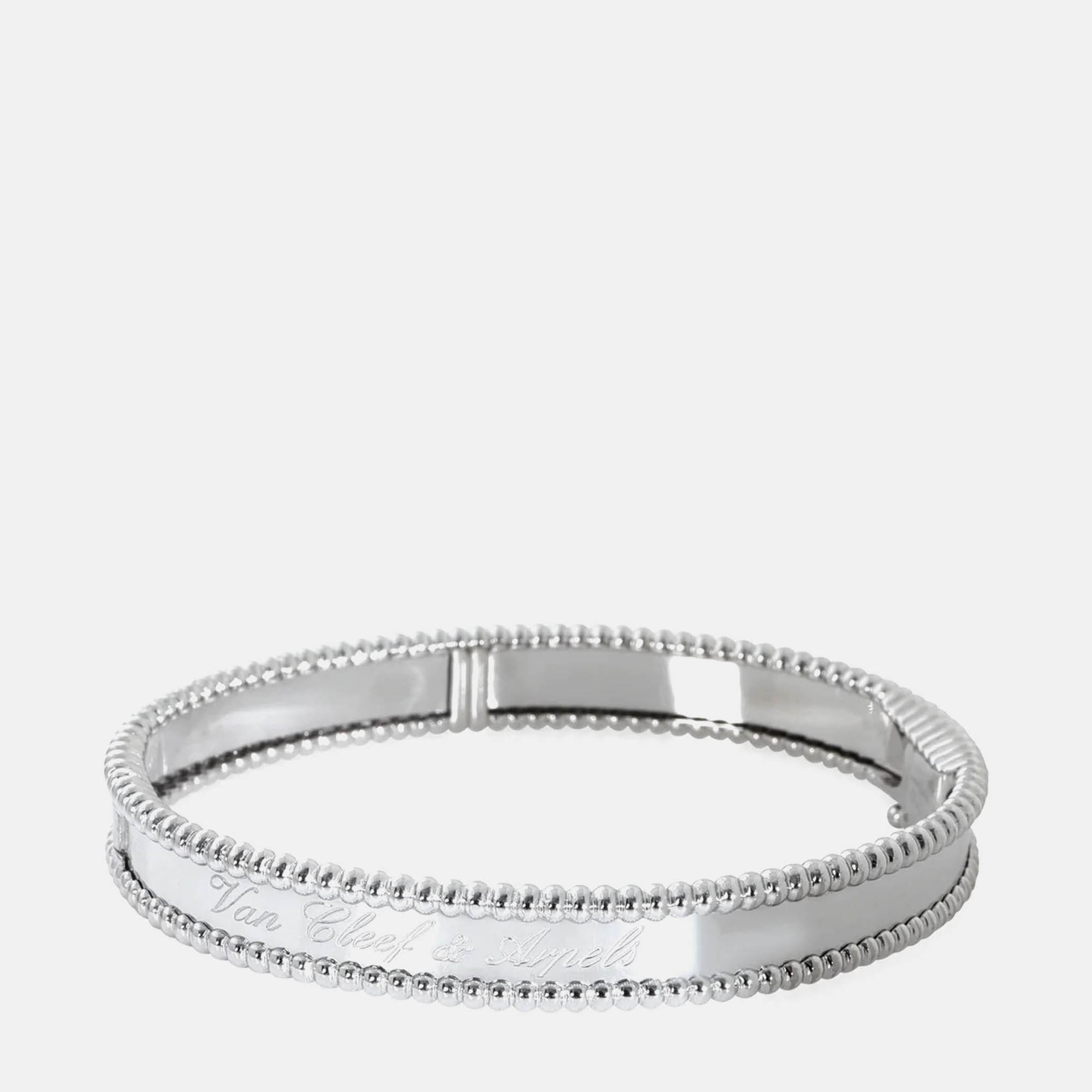 

Van Cleef & Arpels Perlee 18K White Gold Bangle Bracelet