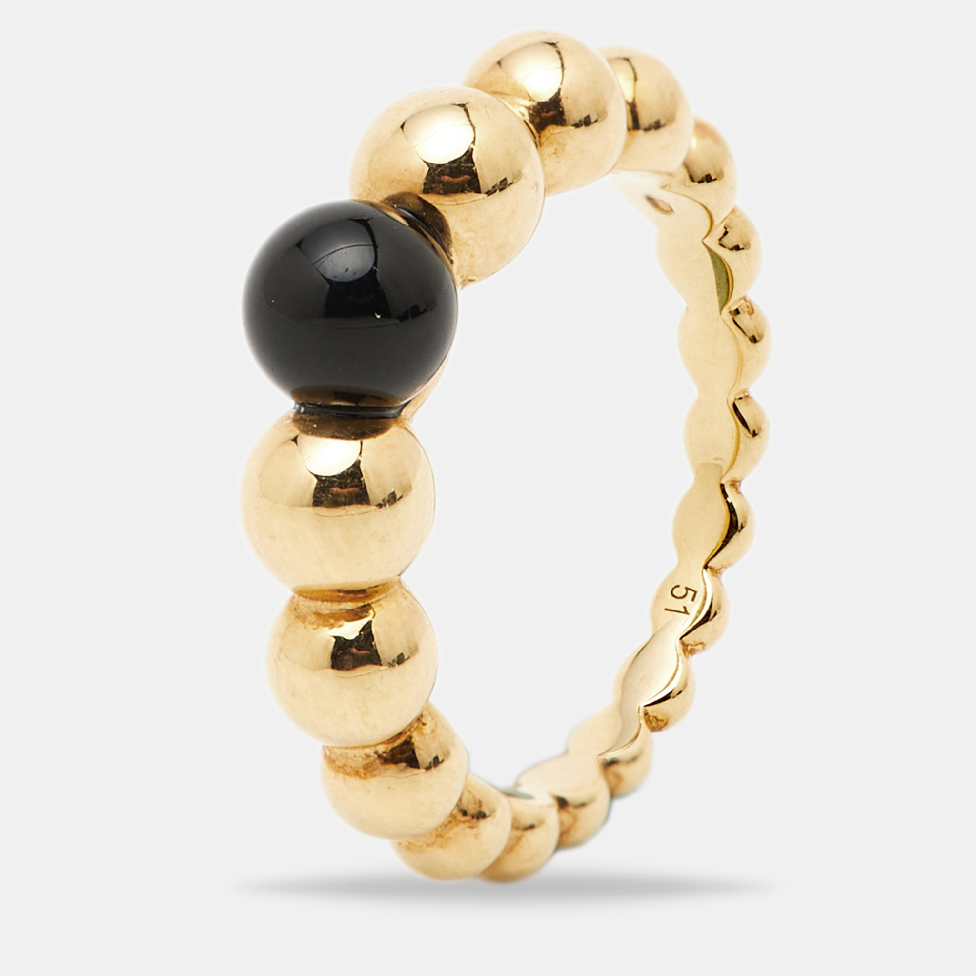 

Van Cleef & Arpels Perlee Couleurs Onyx 18K Yellow Gold Variation Ring 51