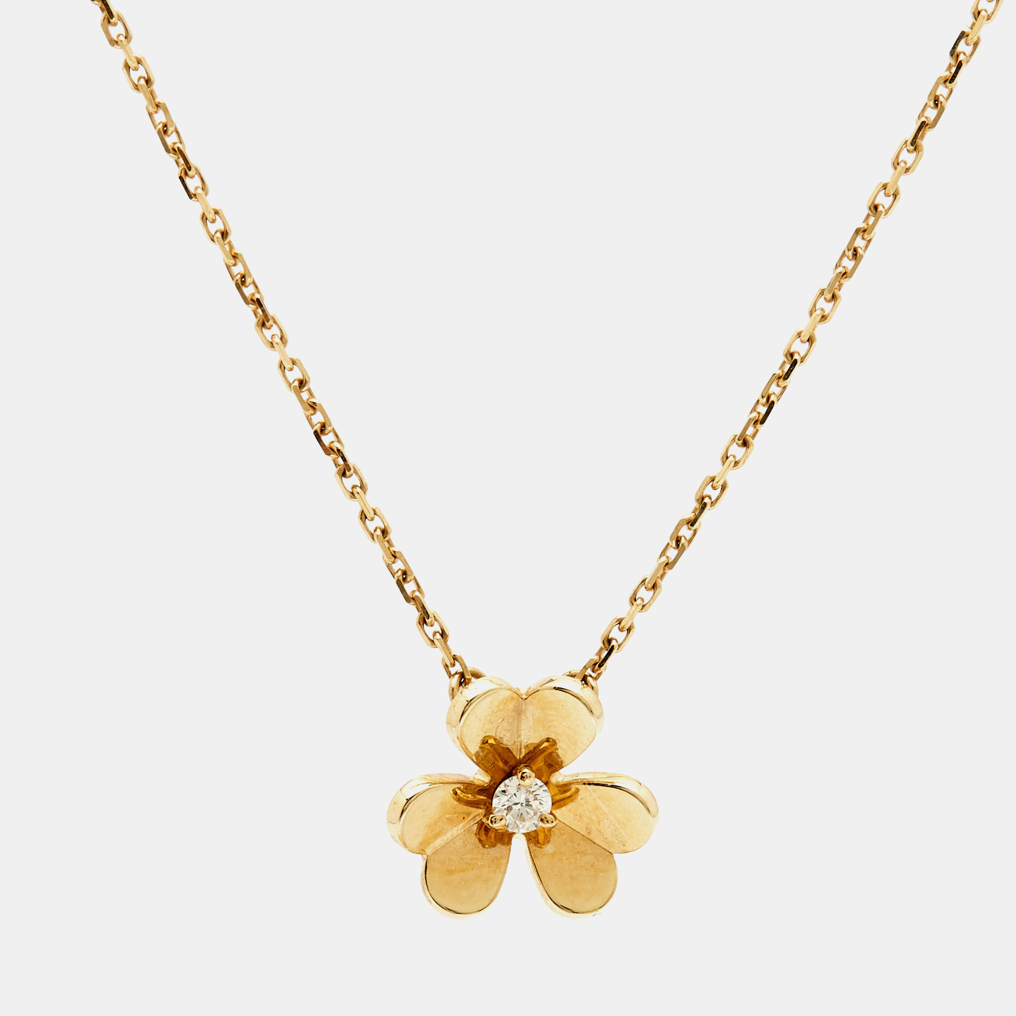 Pre-owned Van Cleef & Arpels Frivole Diamond 18k Yellow Gold Necklace