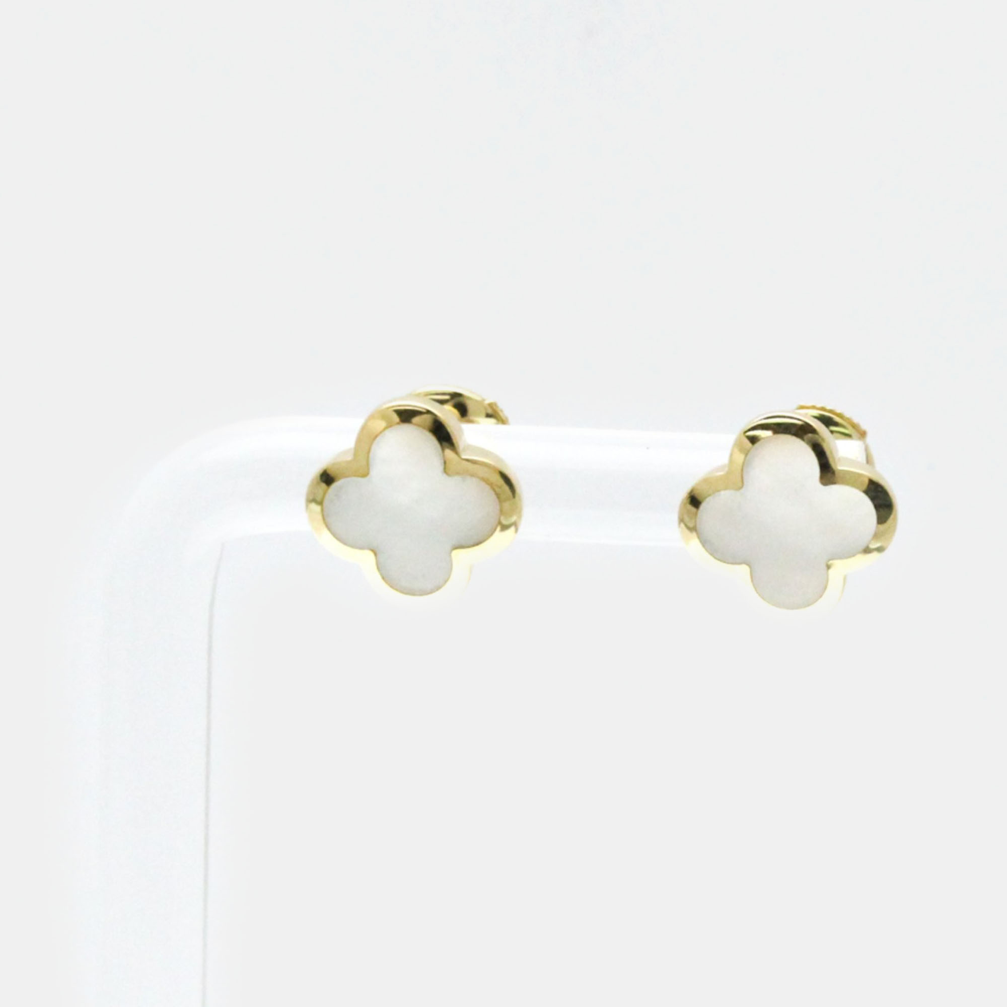 

Van Cleef & Arpels Pure Alhambra Mother Of Pearl 18K Yellow Gold Earrings