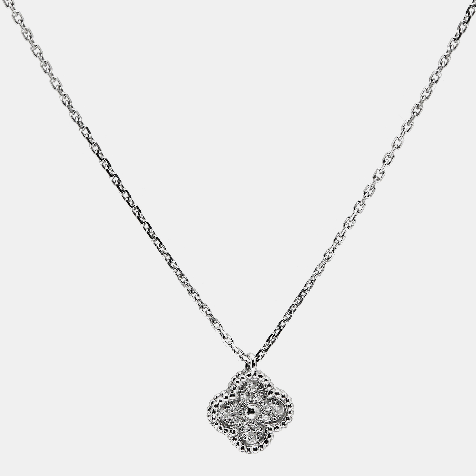 

Van Cleef & Arpels Sweet Alhambra Diamonds 18k White Gold Necklace