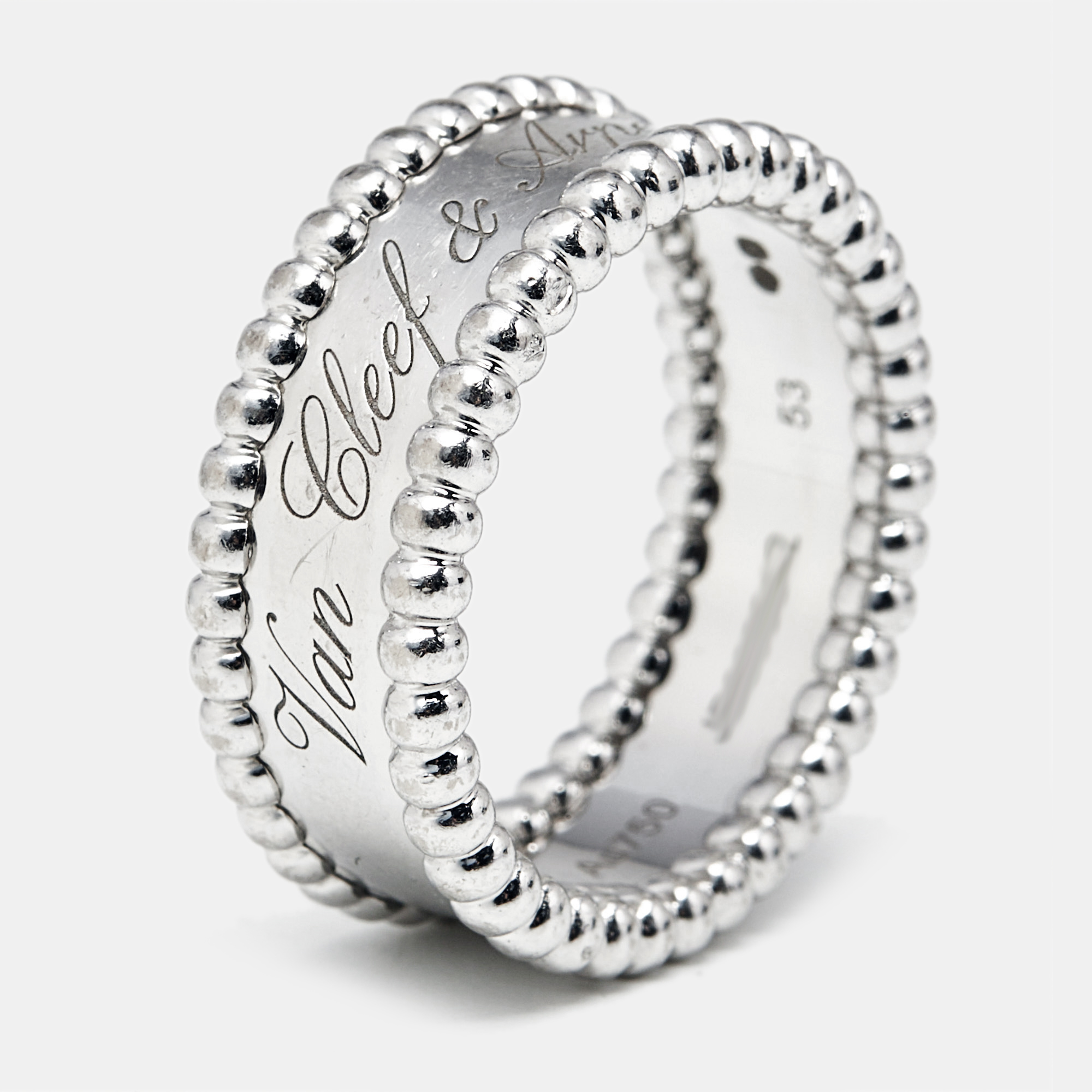 

Van Cleef & Arpels Perlée 18k White Gold Ring Size