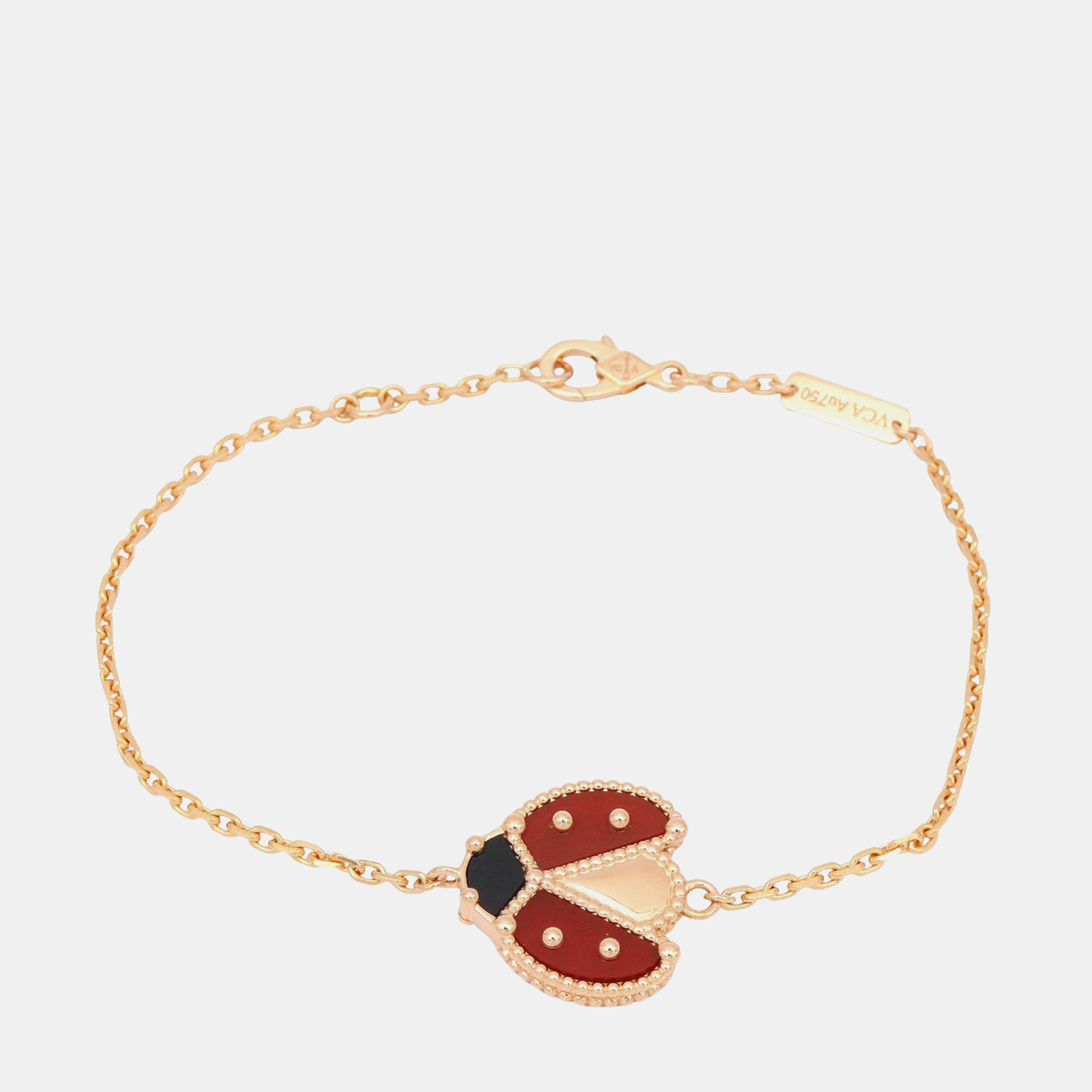 

Van Cleef & Arpels Lucky Spring Open Wing 18K Rose Gold Carnelian Bracelet