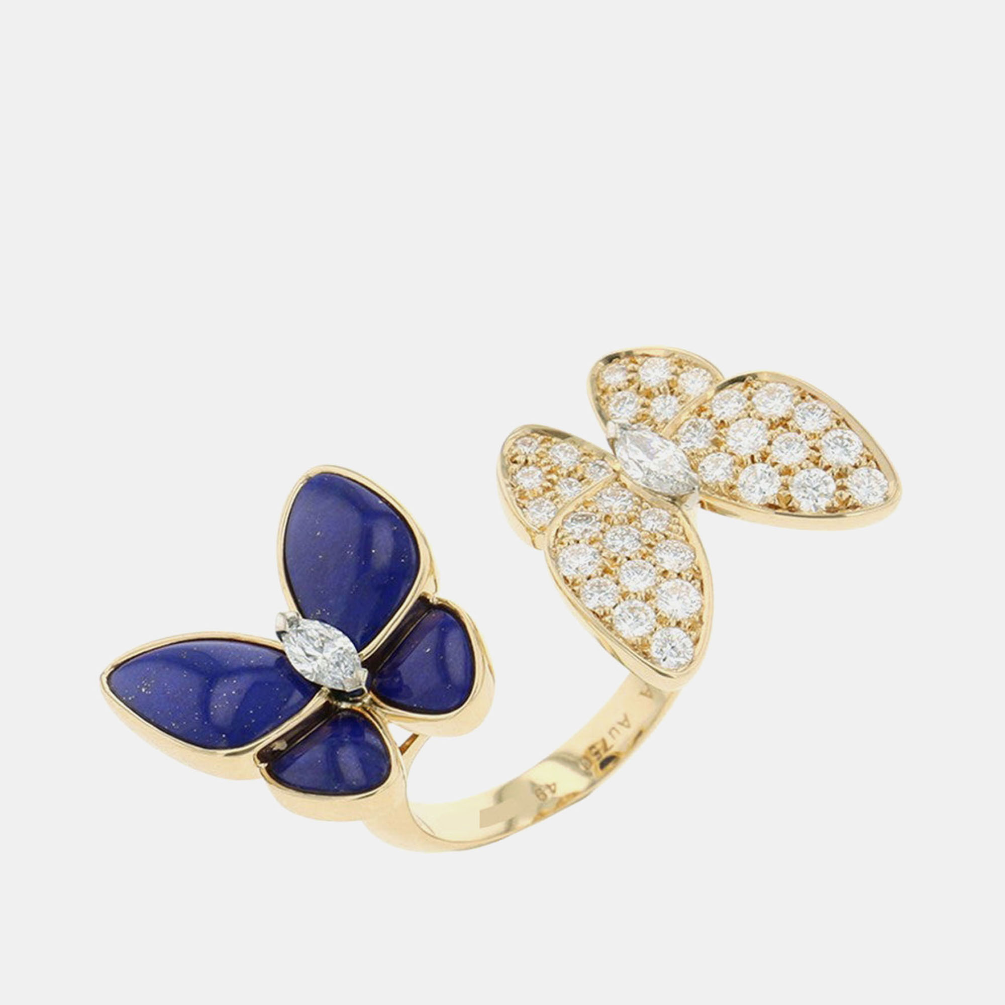 

Van Cleef & Arpels Two Butterfly 18K Yellow Gold Diamonds Ring EU
