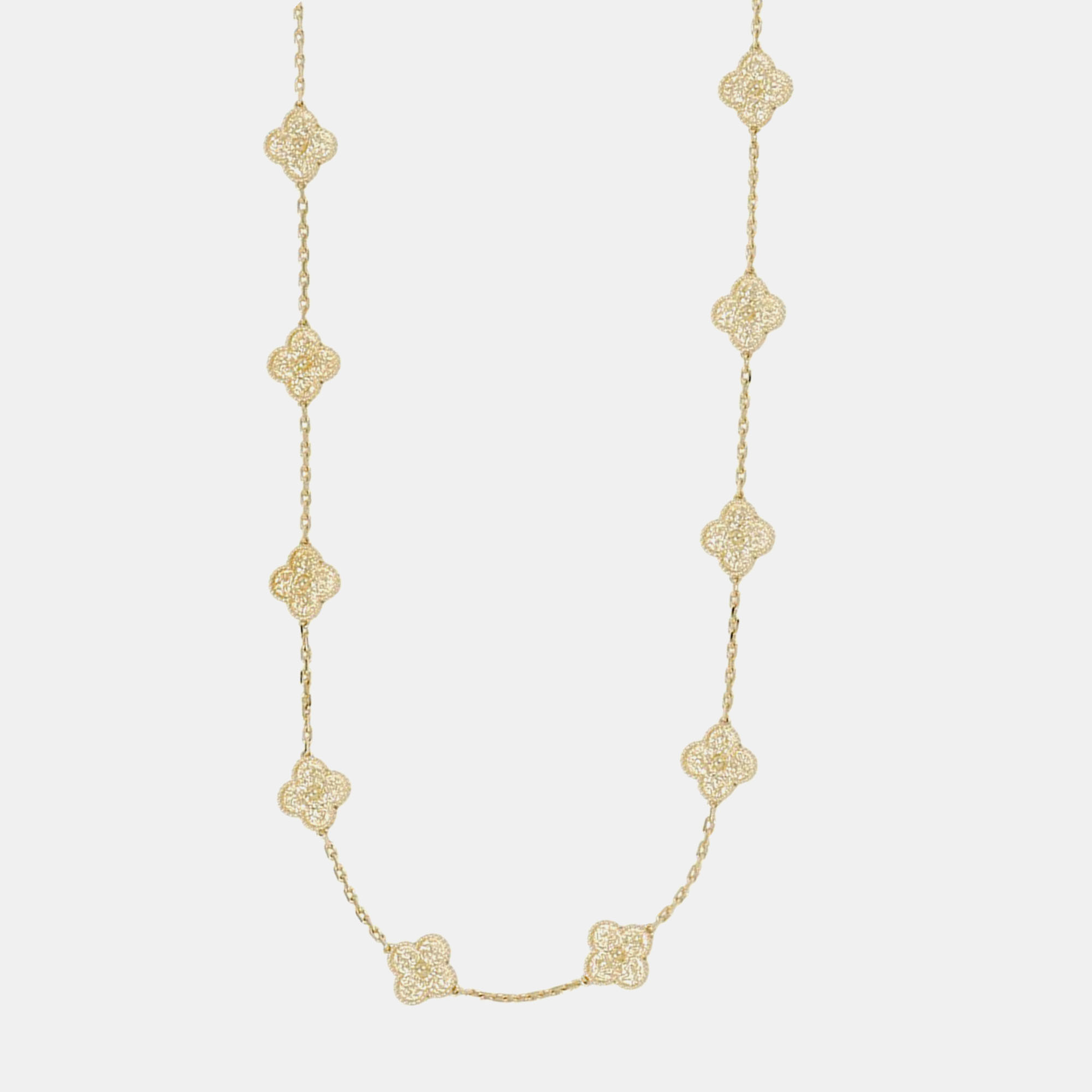 

Van Cleef & Arpels Vintage Alhambra 20 Motif 18K Yellow Gold Long Necklace