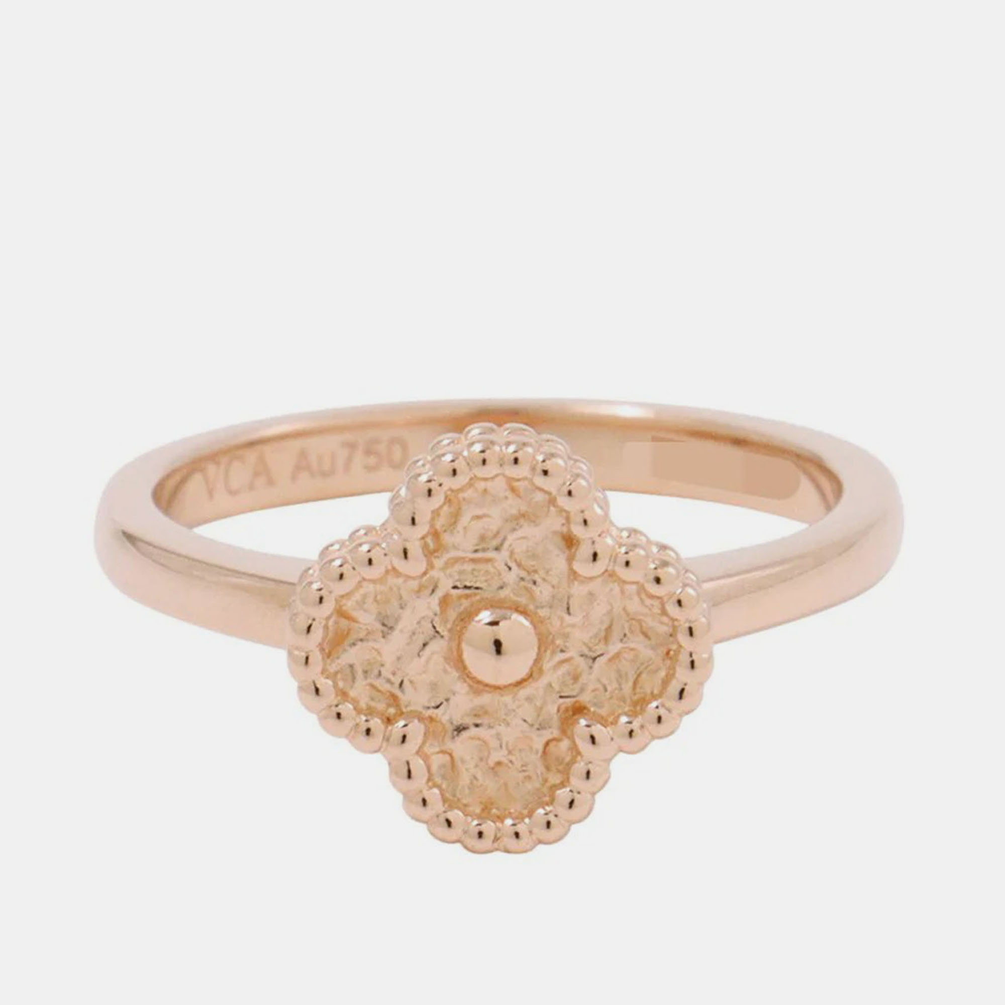 

Van Cleef & Arpels Sweet Alhambra 18K Rose Gold Band Ring EU 48