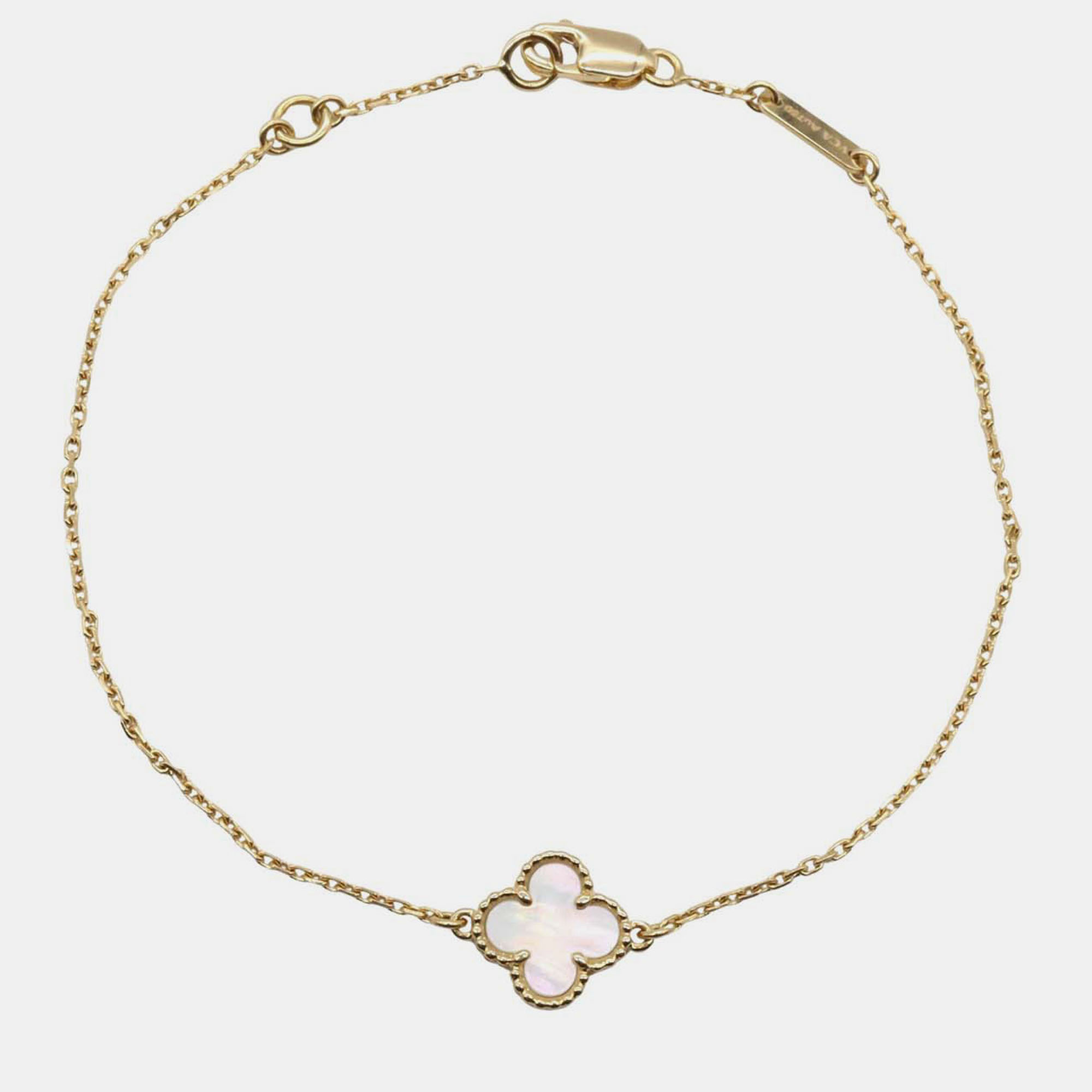 

Van Cleef & Arpels 18K Yellow Gold and Mother of Pearl Sweet Alhambra Bracelet