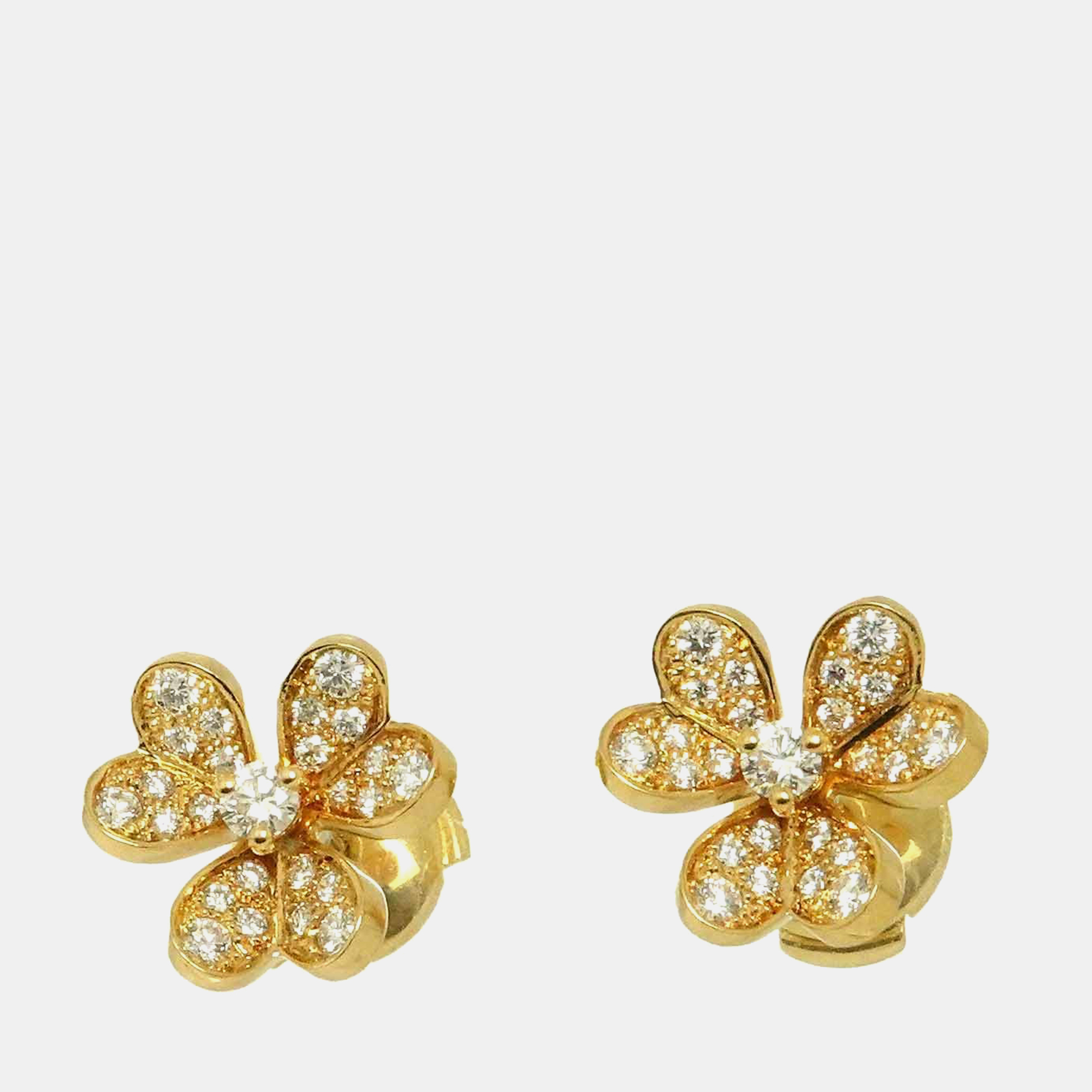 

Van Cleef & Arpels Frivole Mini 18K Yellow Gold Diamond Earrings