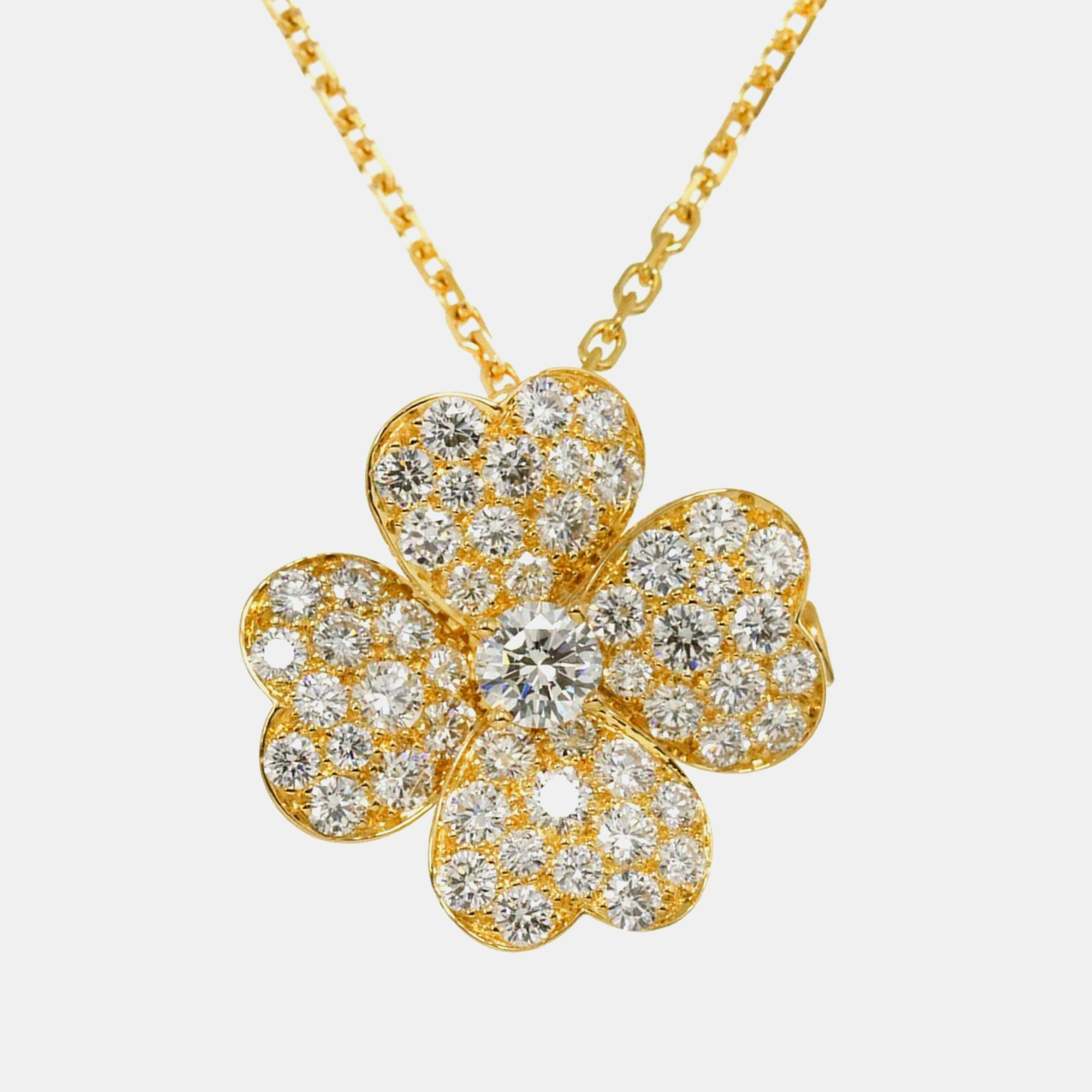 

Van Cleef & Arpels Cosmos Medium 18K Yellow Gold Diamond Necklace Brooch