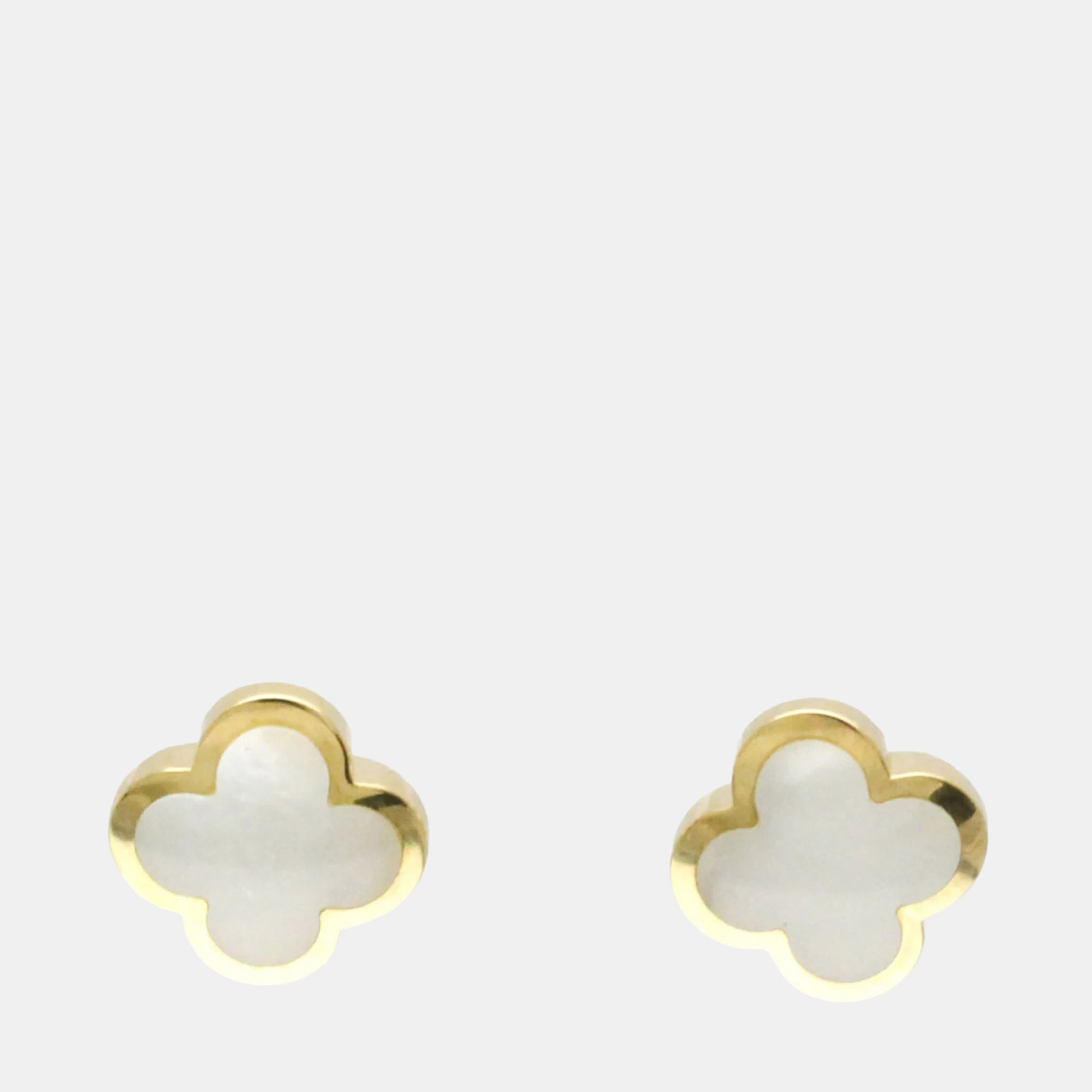 

Van Cleef & Arpels Pure Alhambra 18K Yellow Gold and Mother of Pearl Earrings