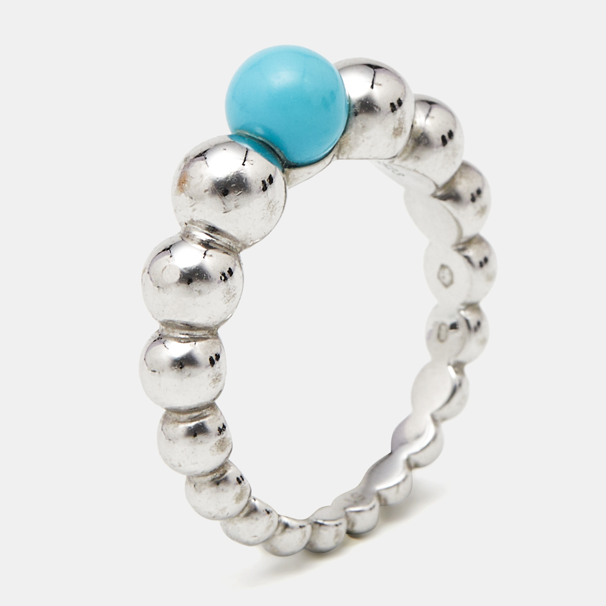 

Van Cleef & Arpels Perlee Couleurs Variation Turquoise 18k White Gold Ring Size