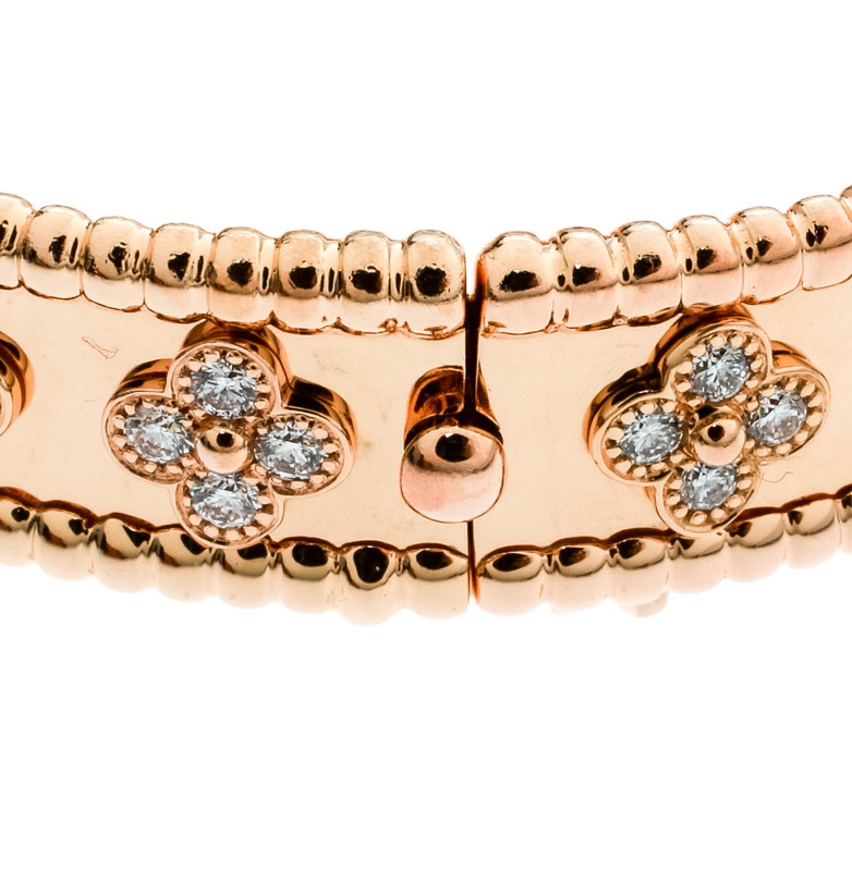 Van Cleef & Arpels Perlee Diamond Bracelet in 18K Rose Gold 1.78 CTW –  FashionsZila