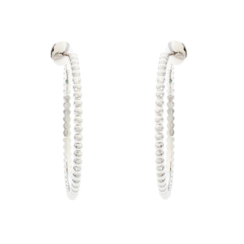 Van Cleef Arpels Perlee Pearls 18k White Gold Hoop Earrings Prevnext
