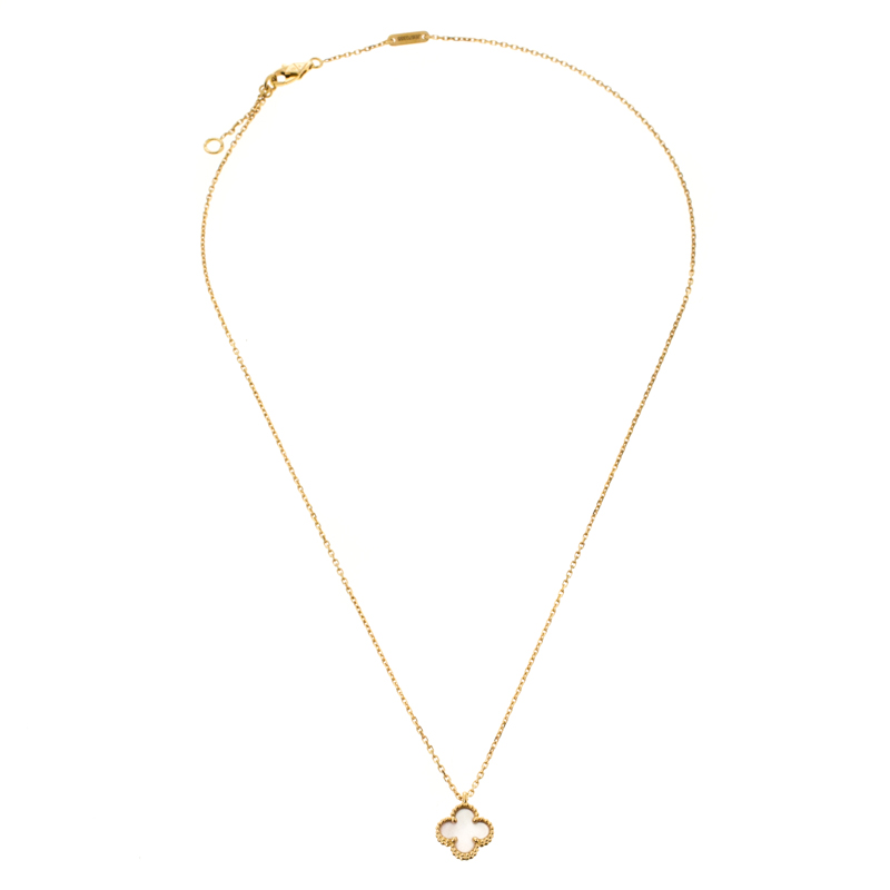 

Van Cleef & Arpels Sweet Alhambra Mother of Pearl 18k Yellow Gold Necklace