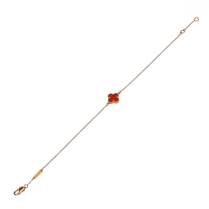 

Van Cleef and Arpels Sweet Alhambra Red Carnelian 18k Rose Gold Bracelet