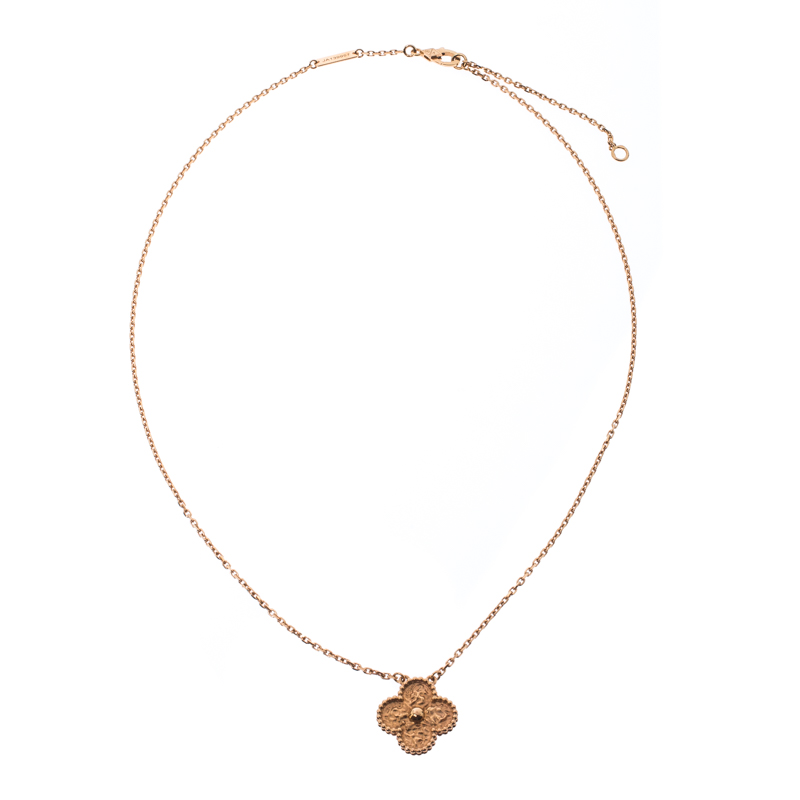 

Van Cleef & Arpels Vintage Alhambra 18k Rose Gold Pendant Necklace