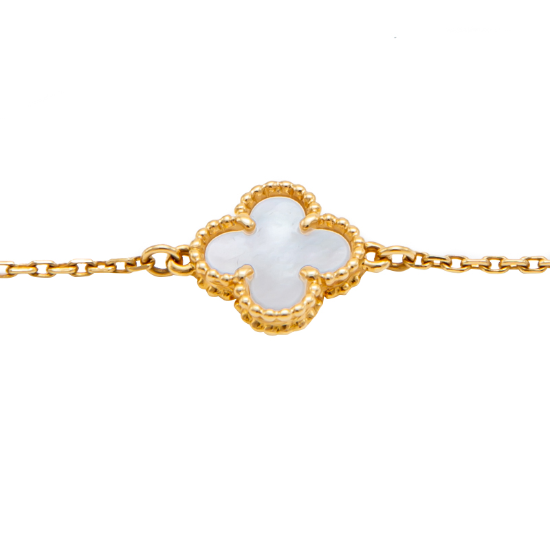 

Van Cleef & Arpels Sweet Alhambra White Mother Of Pearl Yellow Gold Bracelet