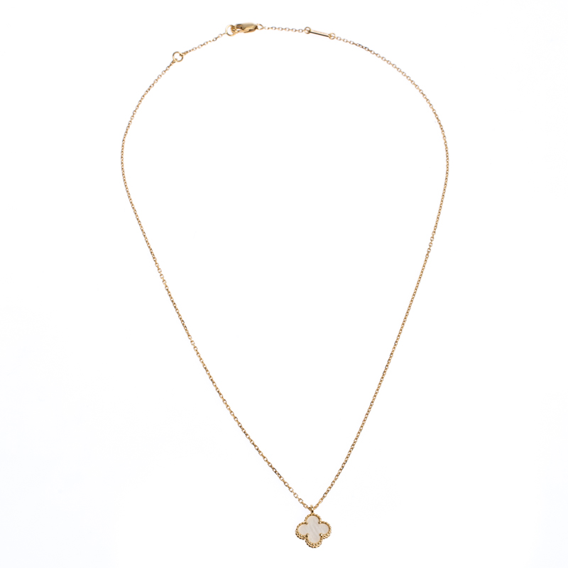 

Van Cleef & Arpels Sweet Alhambra Mother Of Pearl 18K Yellow Gold Necklace