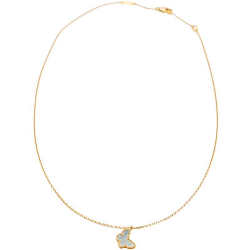 

Van Cleef & Arpels Sweet Alhambra Mother Of Pearl Butterfly Necklace, White