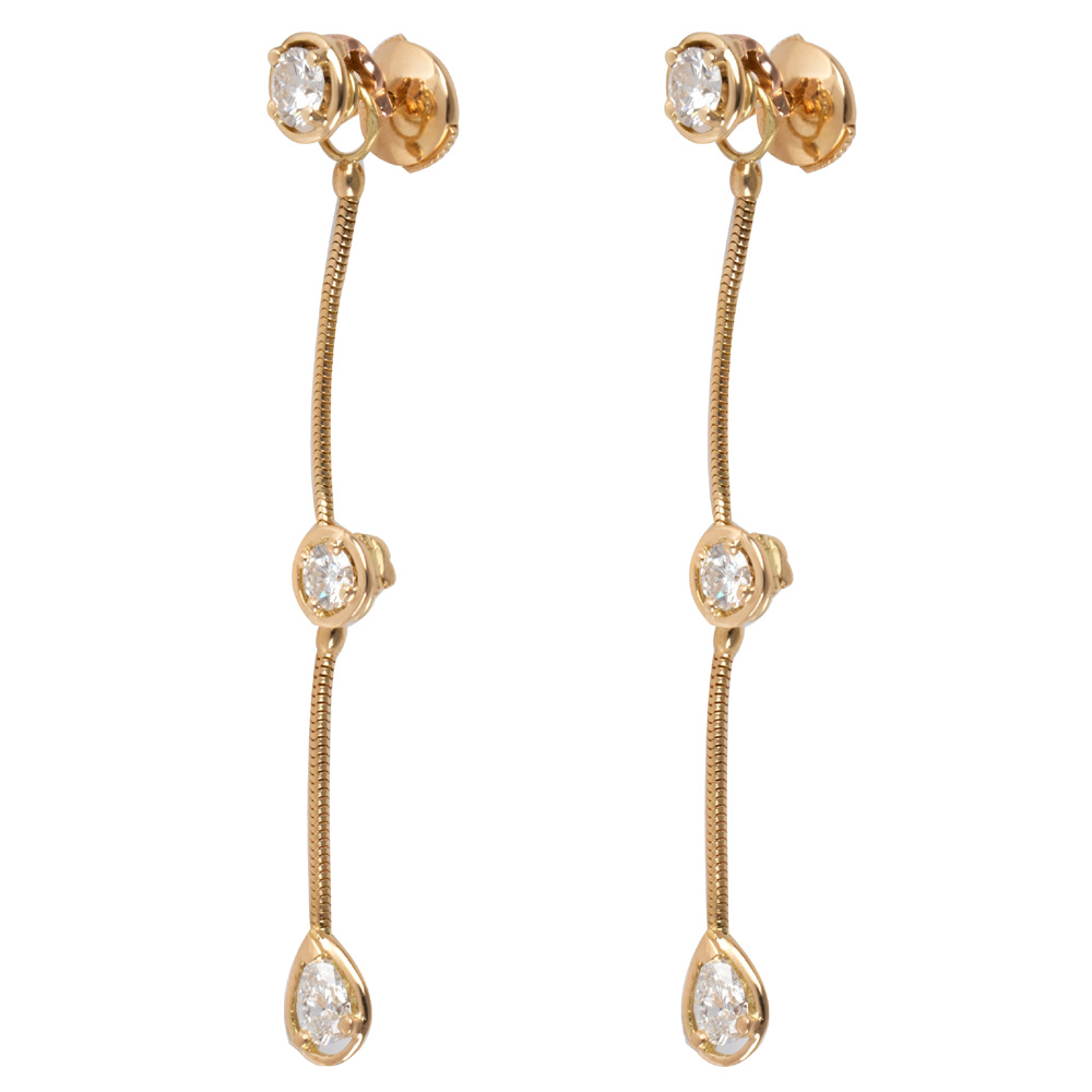 

Van Cleef & Arpels La Pluie Diamond Drop 18K Yellow Gold Earrings