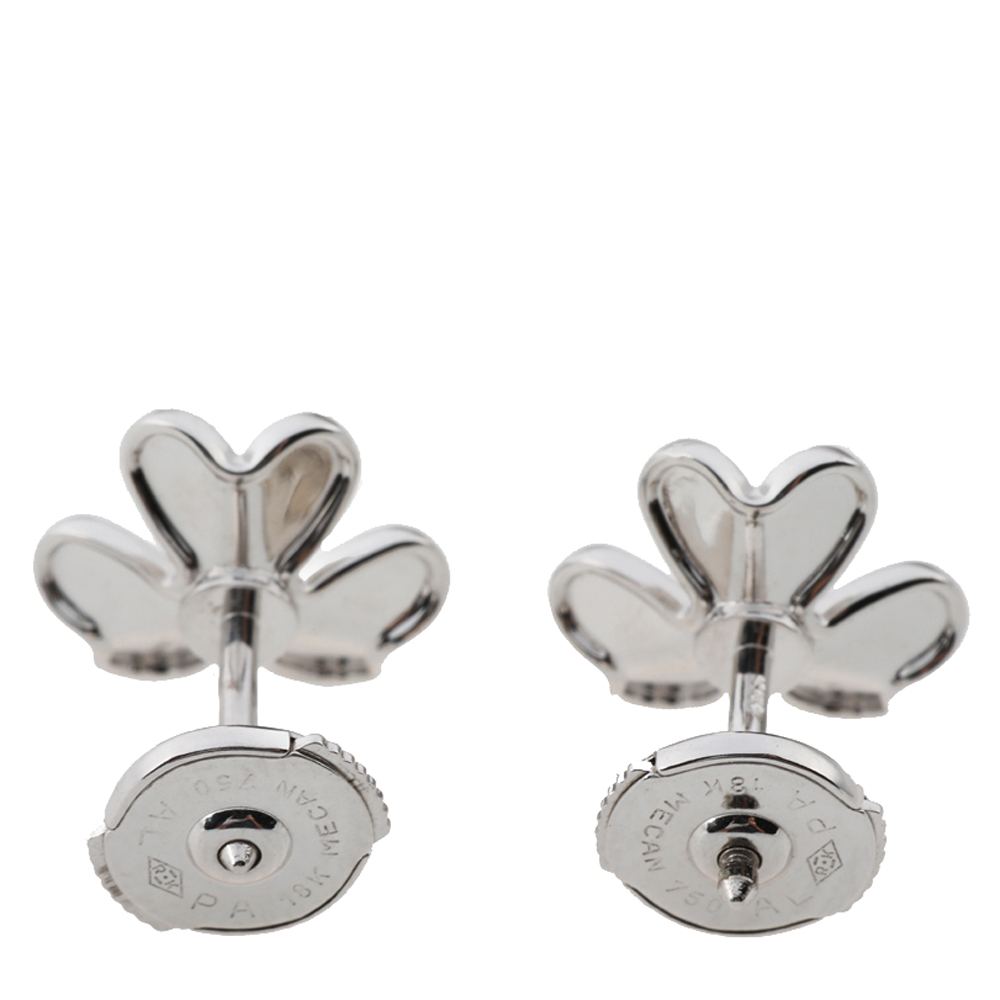

Van Cleef & Arpels Frivole Mini Diamond 18K White Gold Earrings