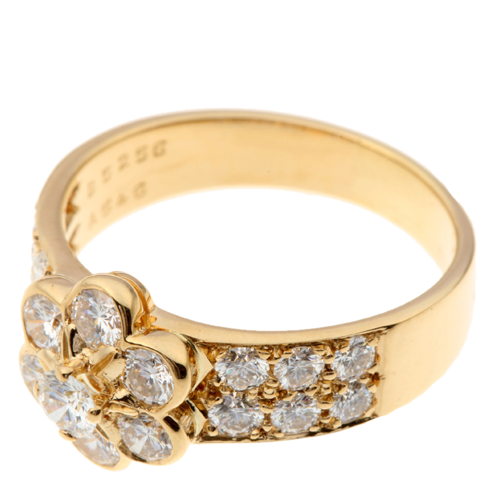 

Van Cleef & Arpels Fleurette Diamonds 18K Yellow Gold Ring Size