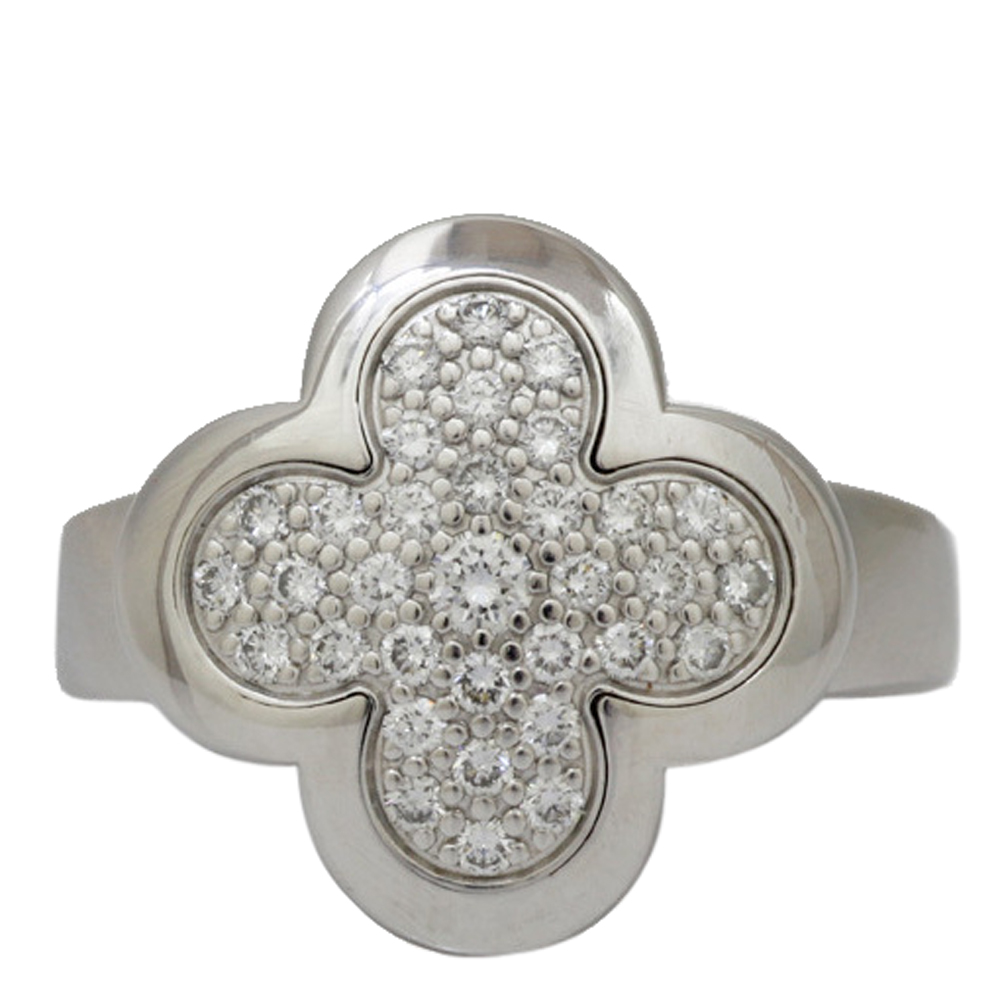 

Van Cleef & Arpels Pure Alhambra 18K White Gold Diamond Ring Size