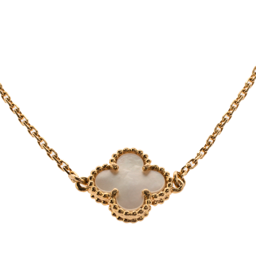 

Van Cleef & Arpels Sweet Alhambra Mother of Pearl 18K Yellow Gold Bracelet