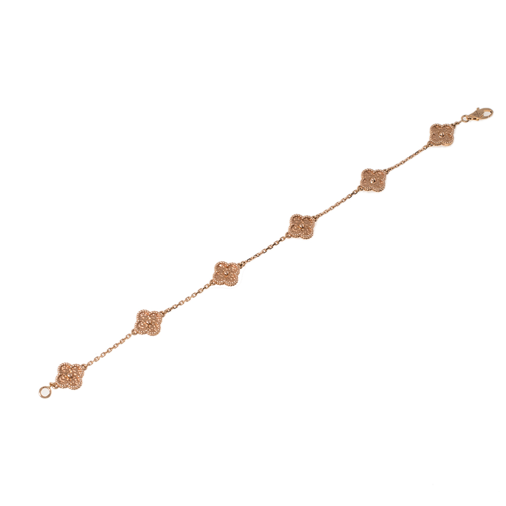 

Van Cleef & Arpels Sweet Alhambra 6 Motif 18K Rose Gold Bracelet