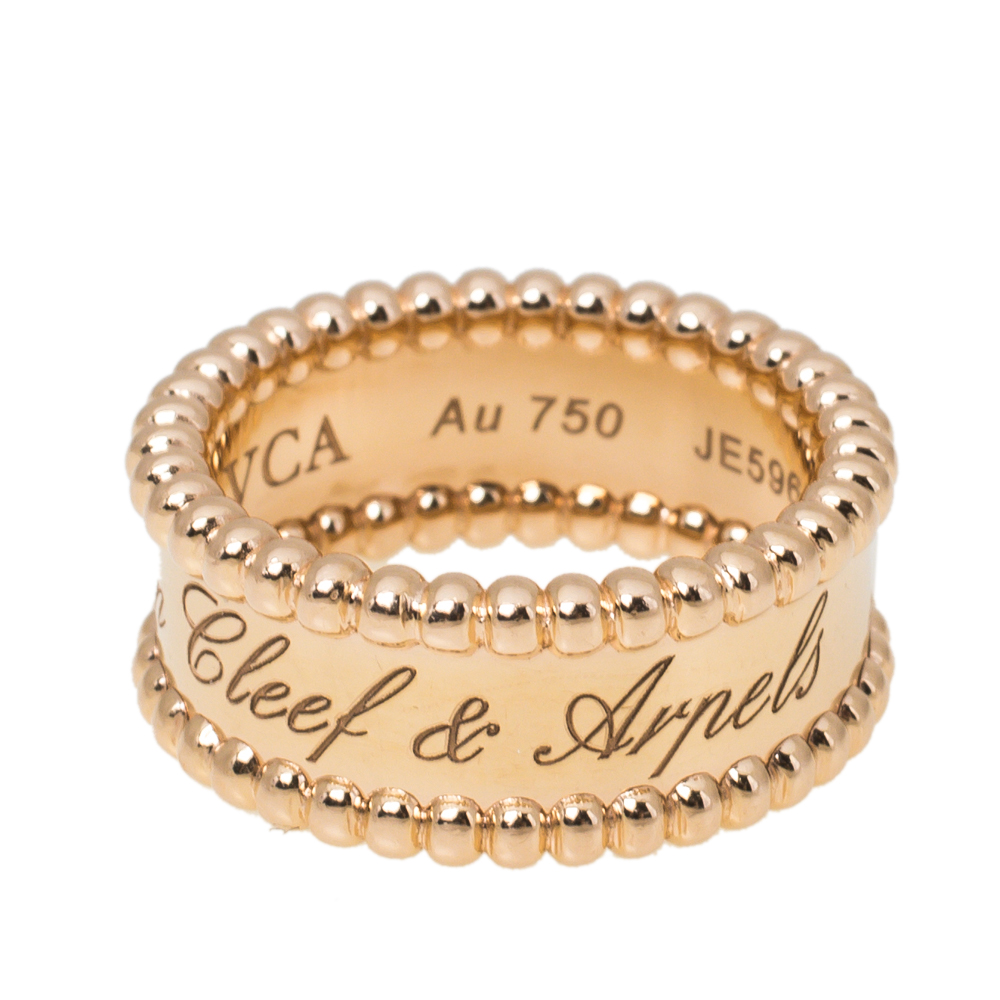 

Van Cleef & Arpels Perlée Signature 18K Rose Gold Ring Size
