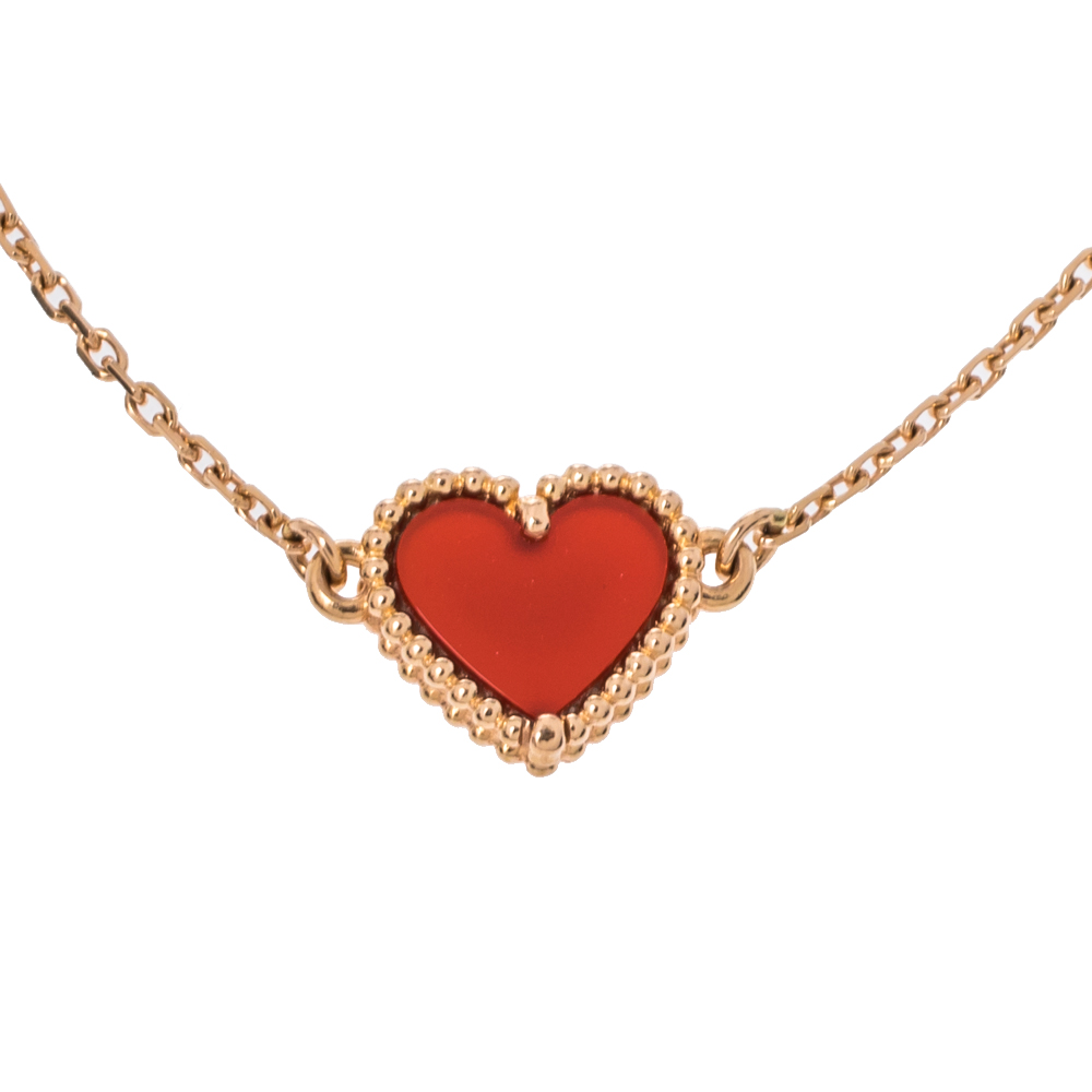

Van Cleef & Arpels Sweet Alhambra Carnelian 18K Rose Gold Bracelet